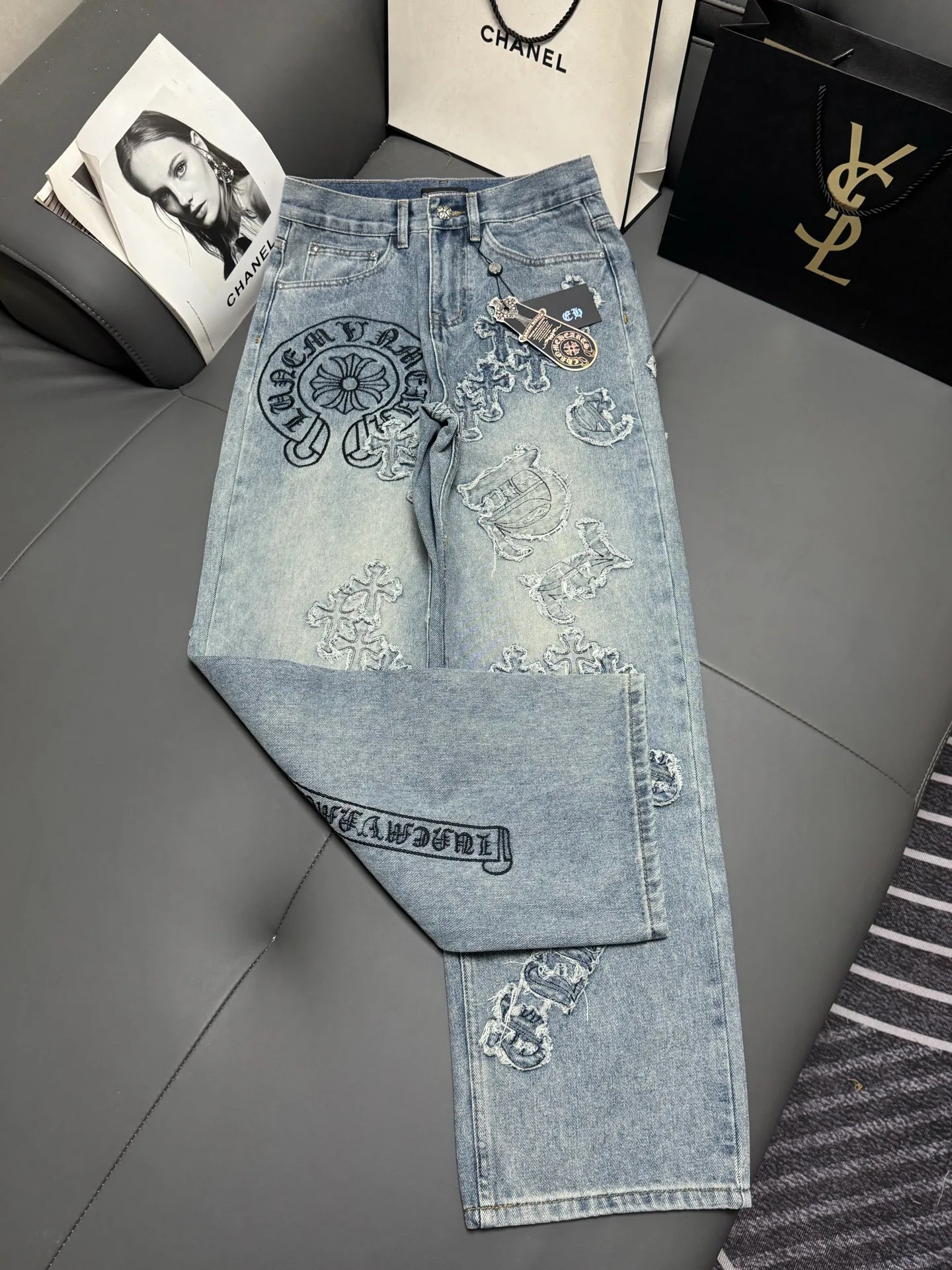 Брюки Женские Chrome Hearts 9842764