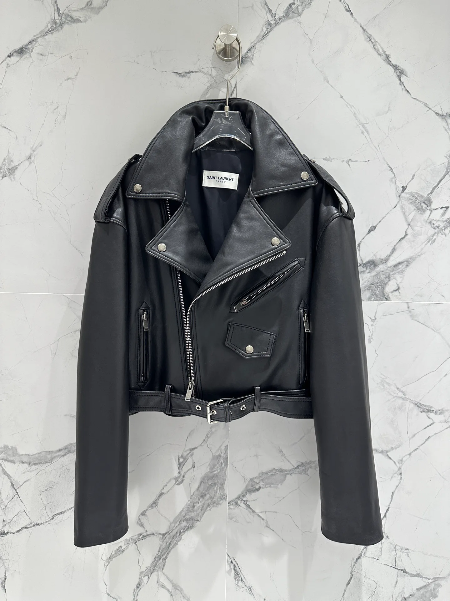 Кожаные Куртки И Дублёнки Женские Saint Laurent 5350238