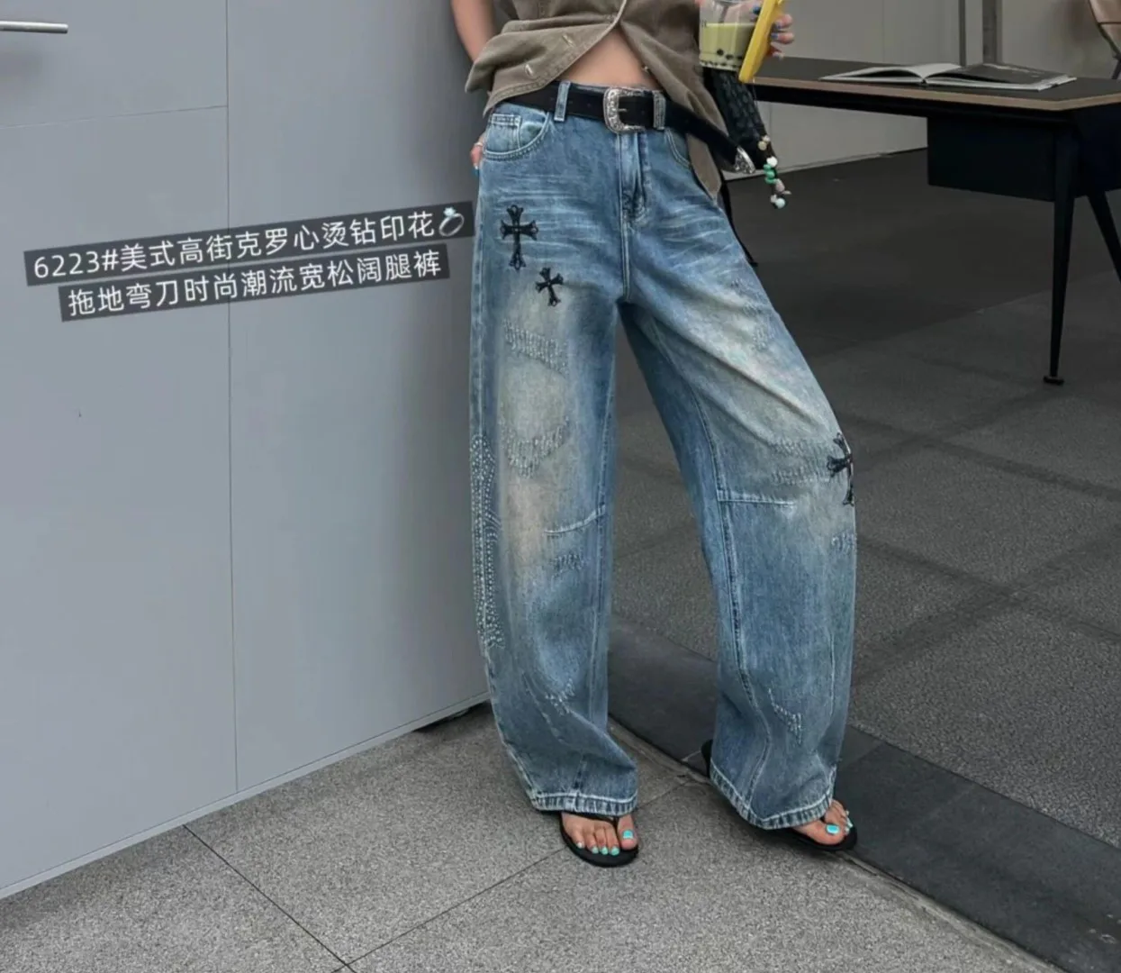 Джинсы Женские Chrome Hearts 12930269