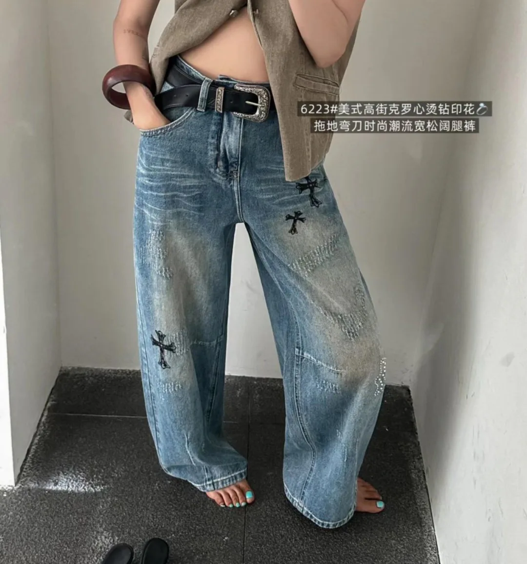 Джинсы Женские Chrome Hearts 12930269