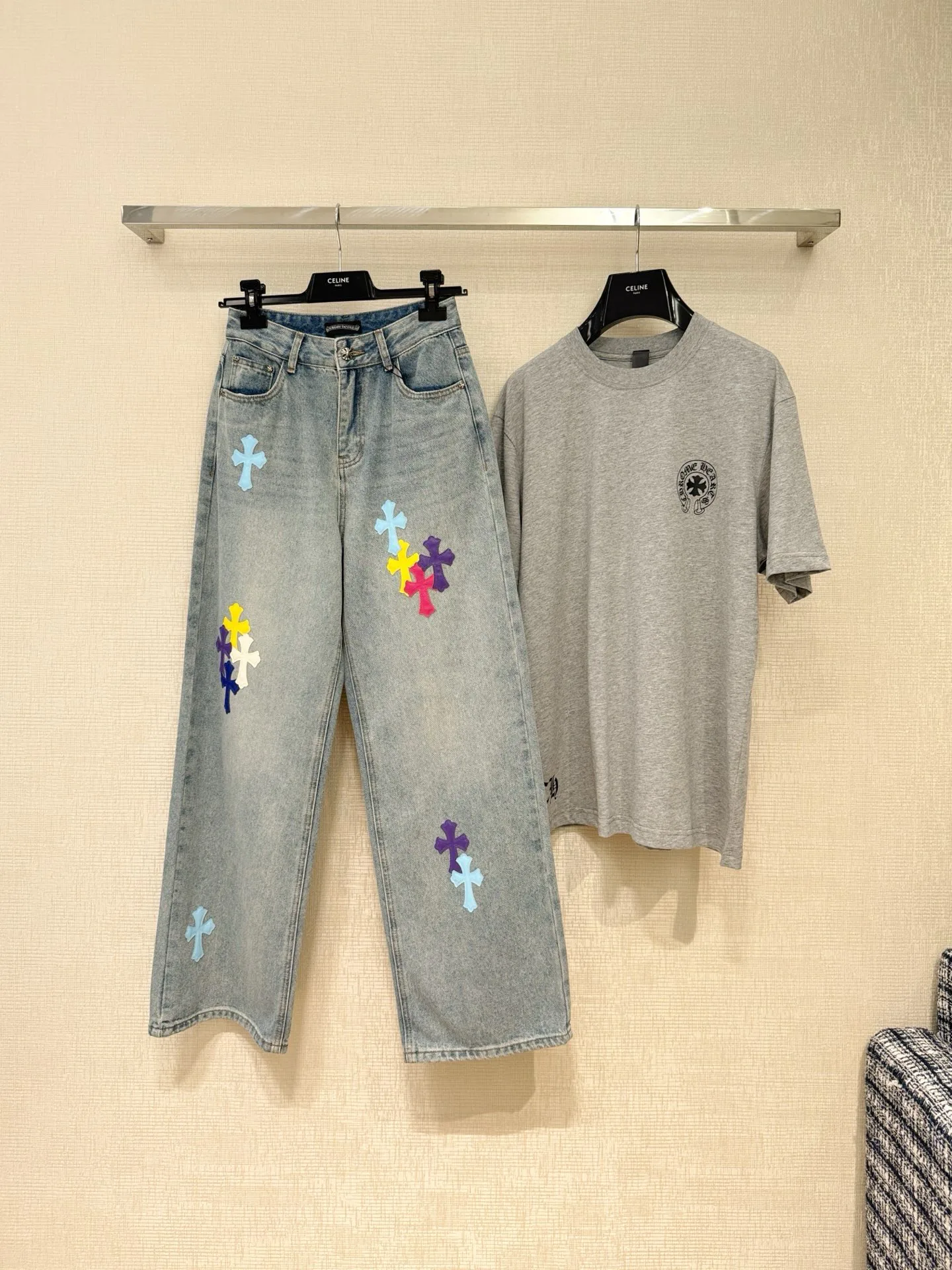 Джинсы Женские Chrome Hearts 55169