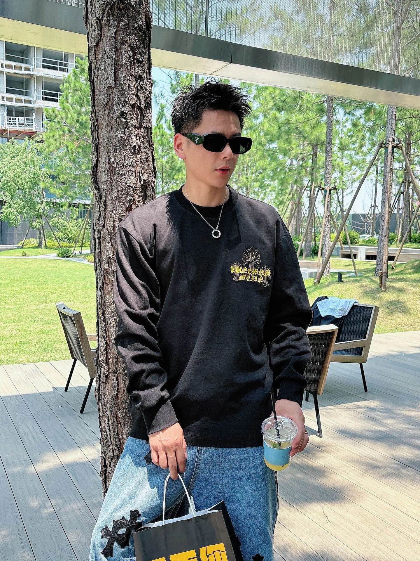 Лонгсливы Мужские Chrome Hearts 1274501