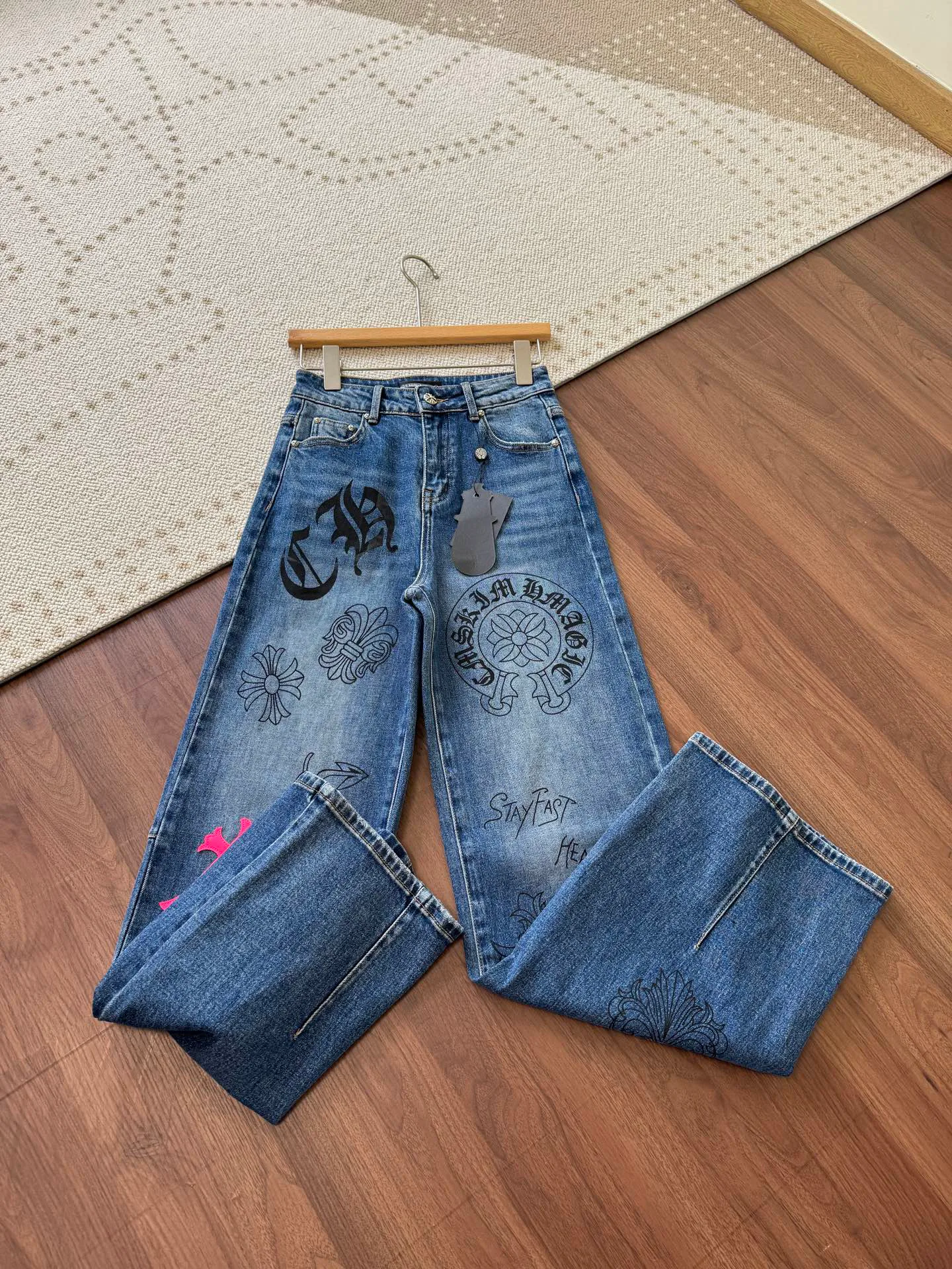 Джинсы Женские Chrome Hearts 156283