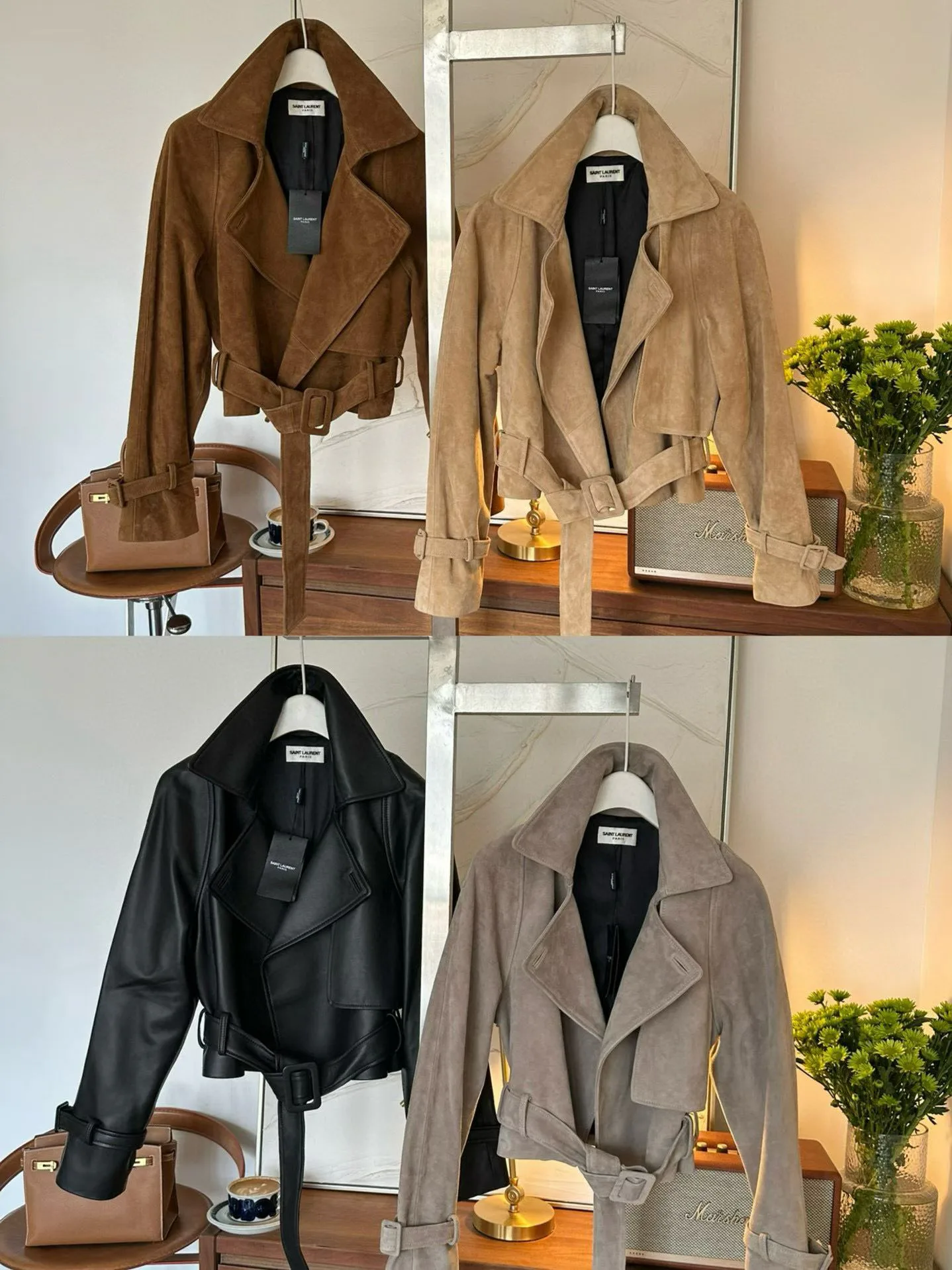 Кожаные Куртки И Дублёнки Женские Saint Laurent 11945789