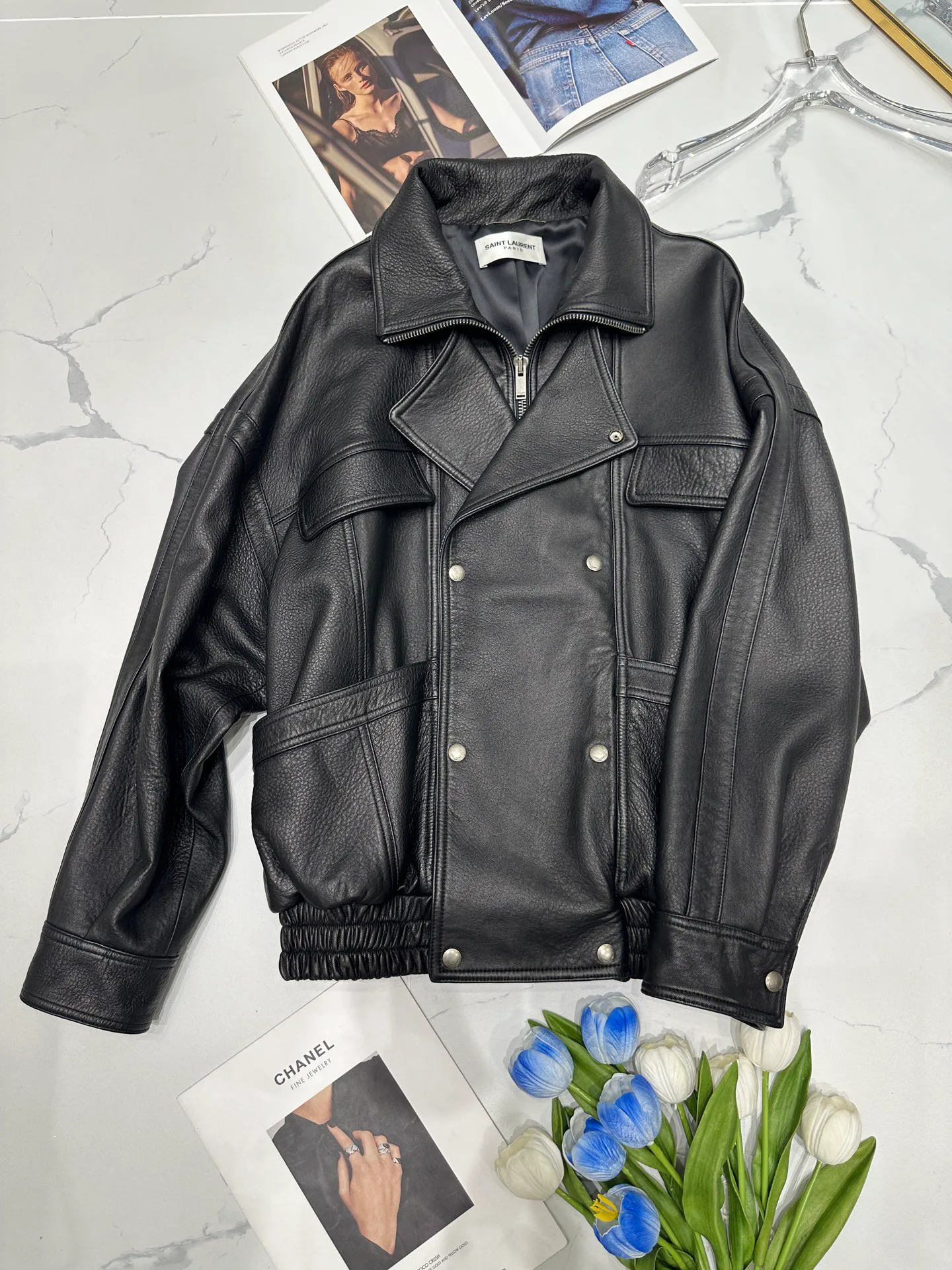 Кожаные Куртки И Дублёнки Женские Saint Laurent 11544766