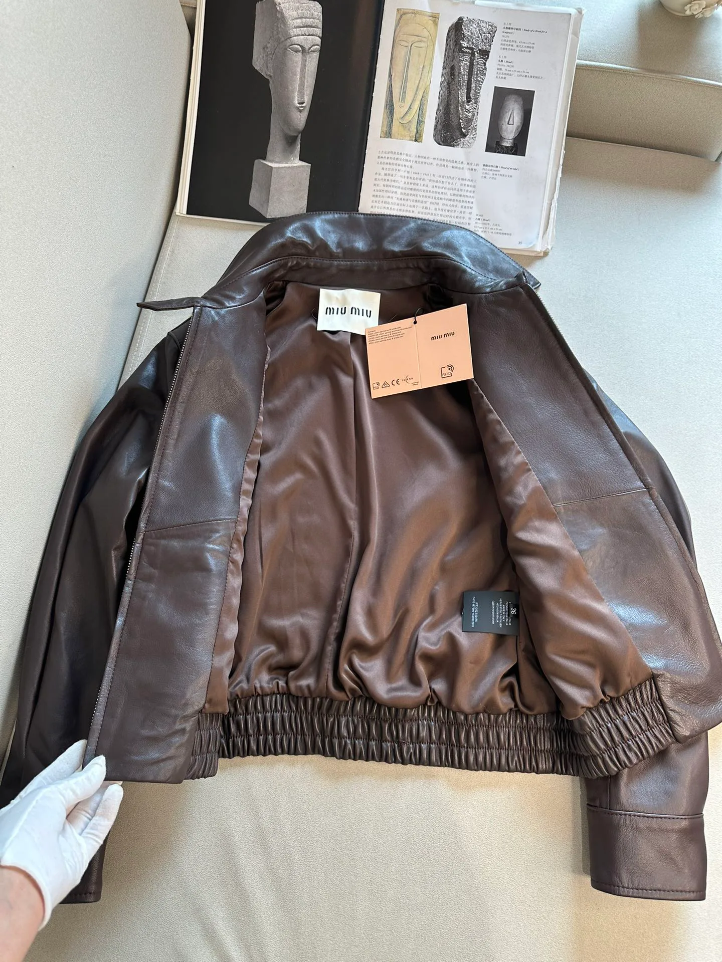 Кожаные Куртки И Дублёнки Женские Miu Miu 30359