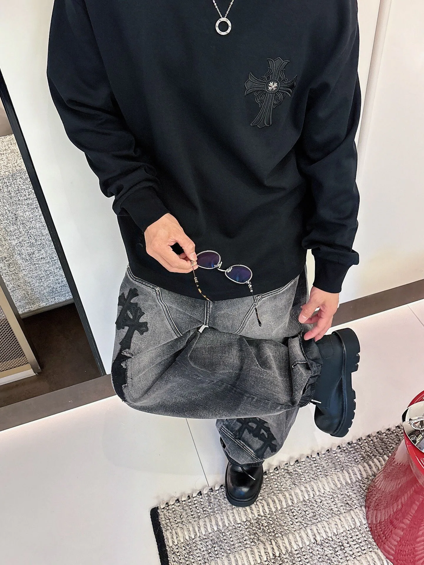 Лонгсливы Мужские Chrome Hearts 787766