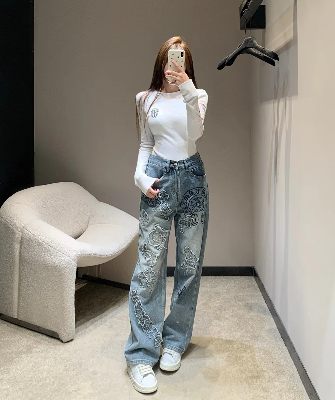 Джинсы Женские Chrome Hearts 11224983