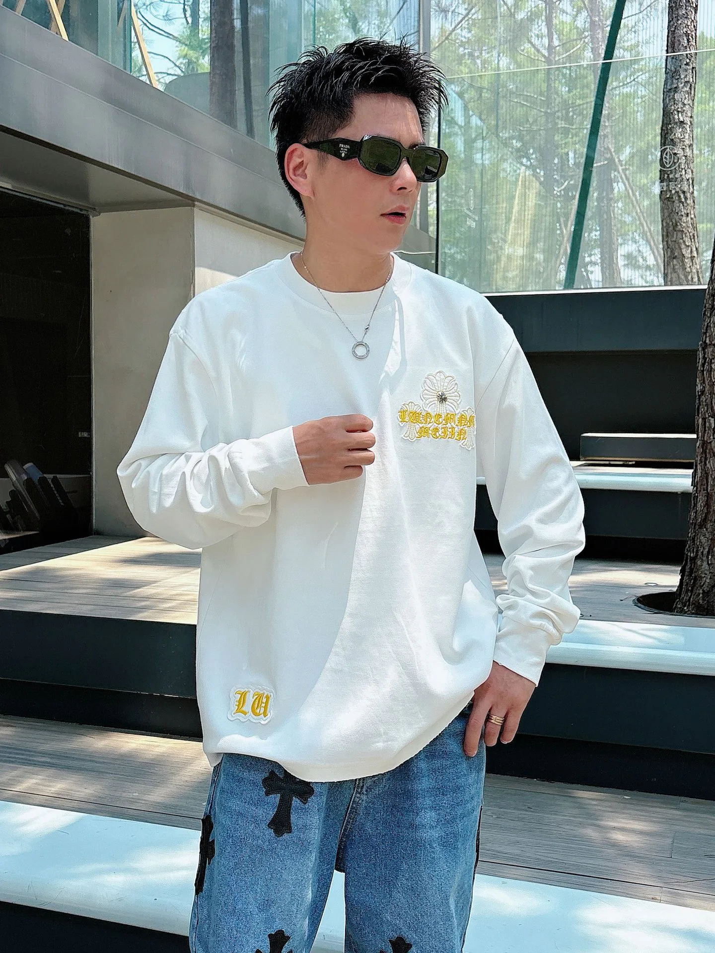 Лонгсливы Мужские Chrome Hearts 1274500