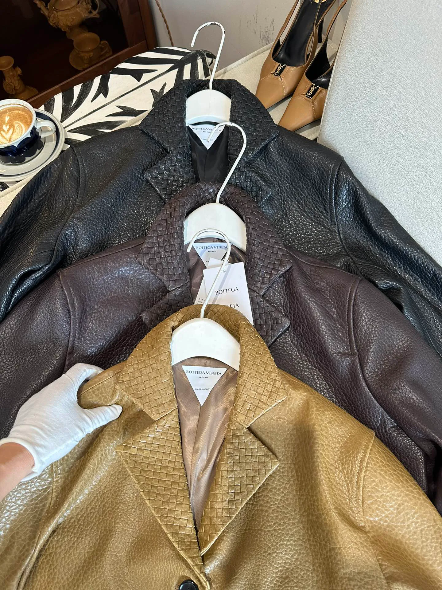 Кожаные Куртки И Дублёнки Женские Bottega Veneta 5279967
