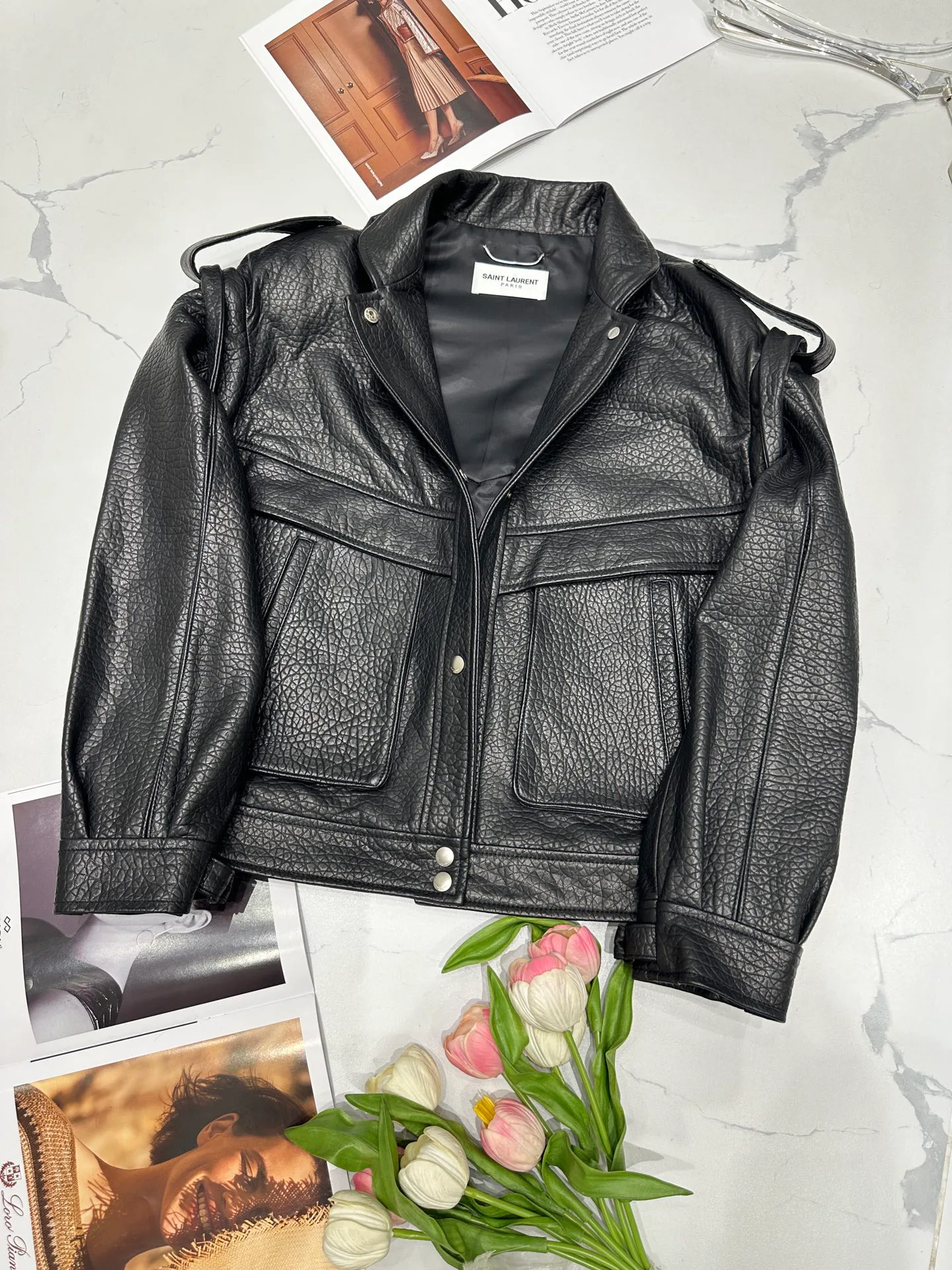 Кожаные Куртки И Дублёнки Женские Saint Laurent 11598153