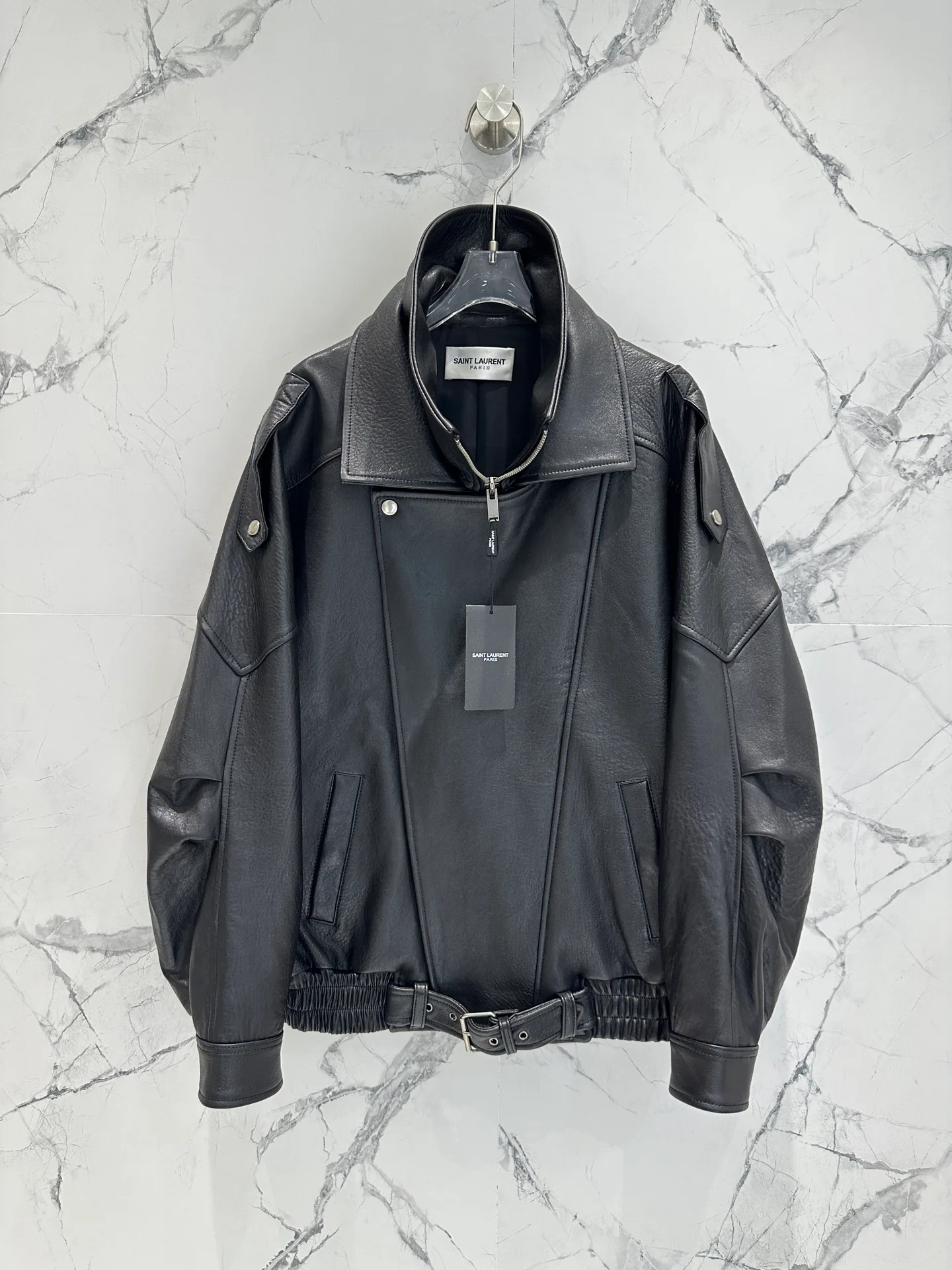 Кожаные Куртки И Дублёнки Женские Saint Laurent 5350230