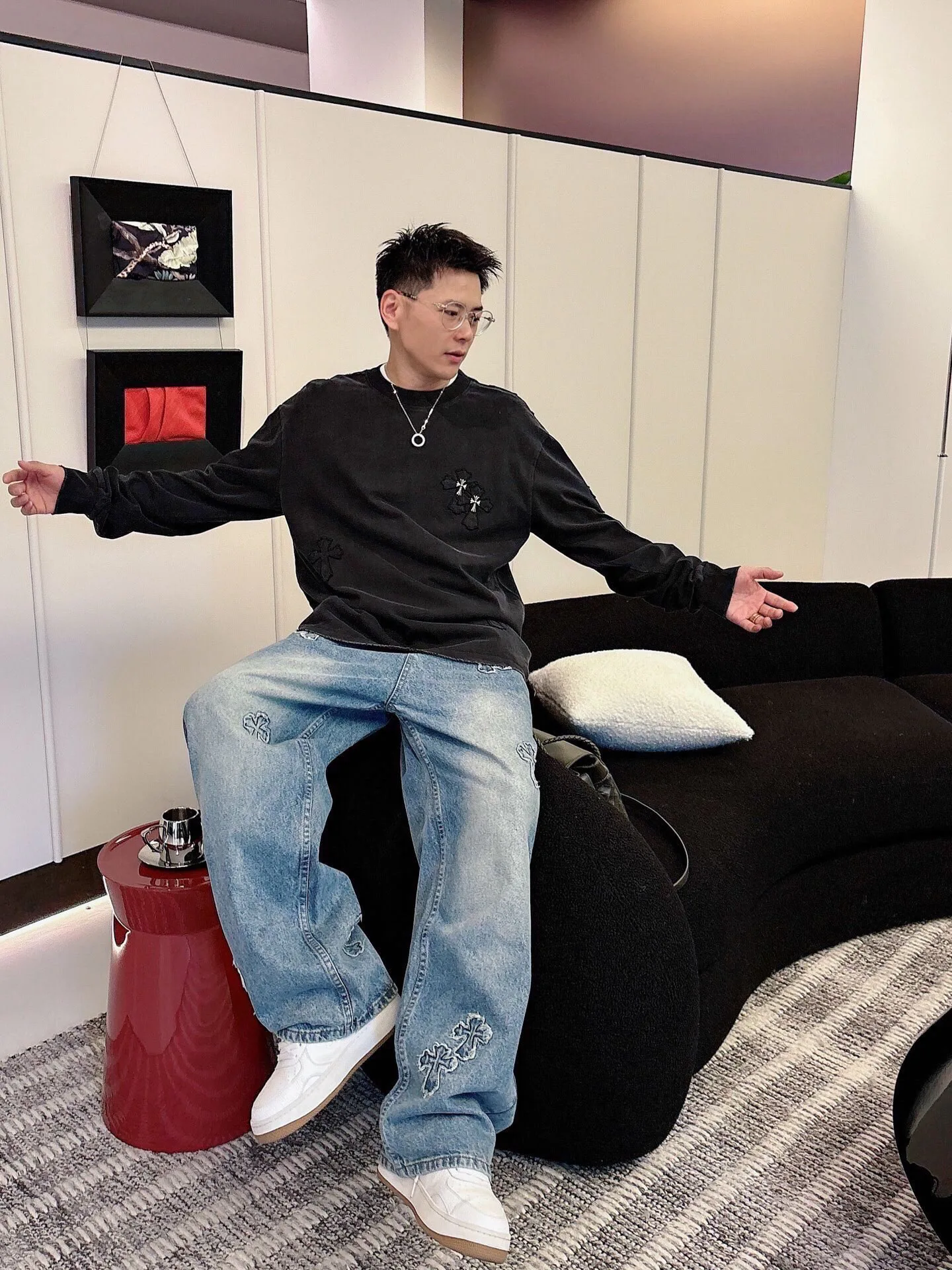 Лонгсливы Мужские Chrome Hearts 2237985