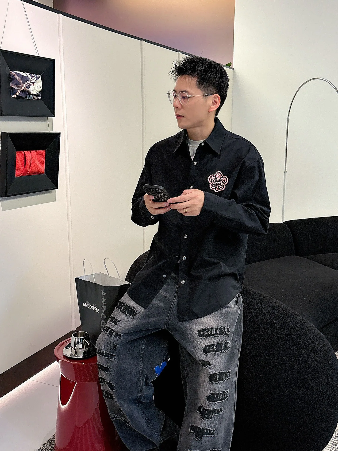 Рубашки Мужские Chrome Hearts 1139244