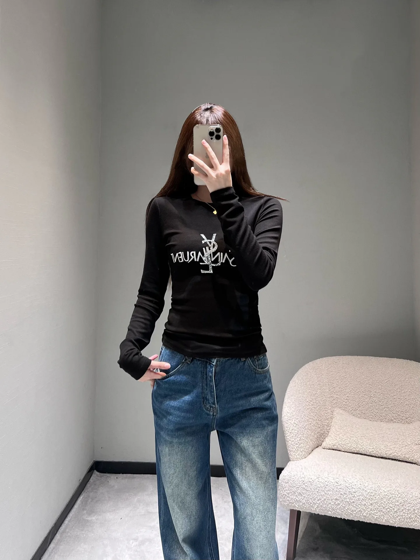 Лонгсливы Женские Saint Laurent 1336719
