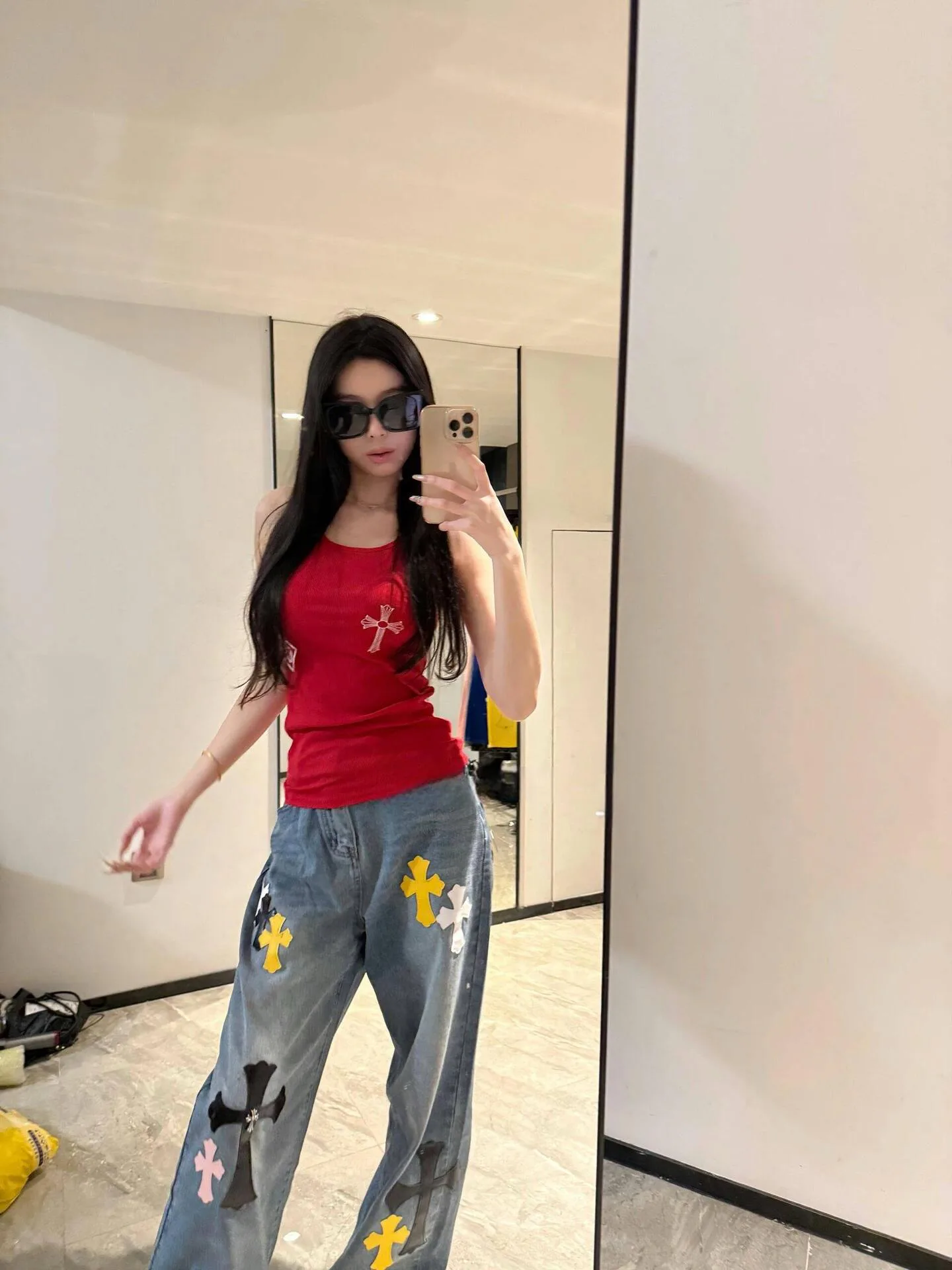 Джинсы Женские Chrome Hearts 11181375