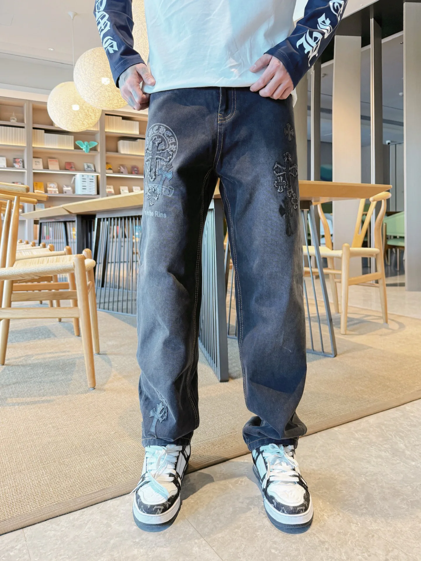 Джинсы Мужские Chrome Hearts 13538163