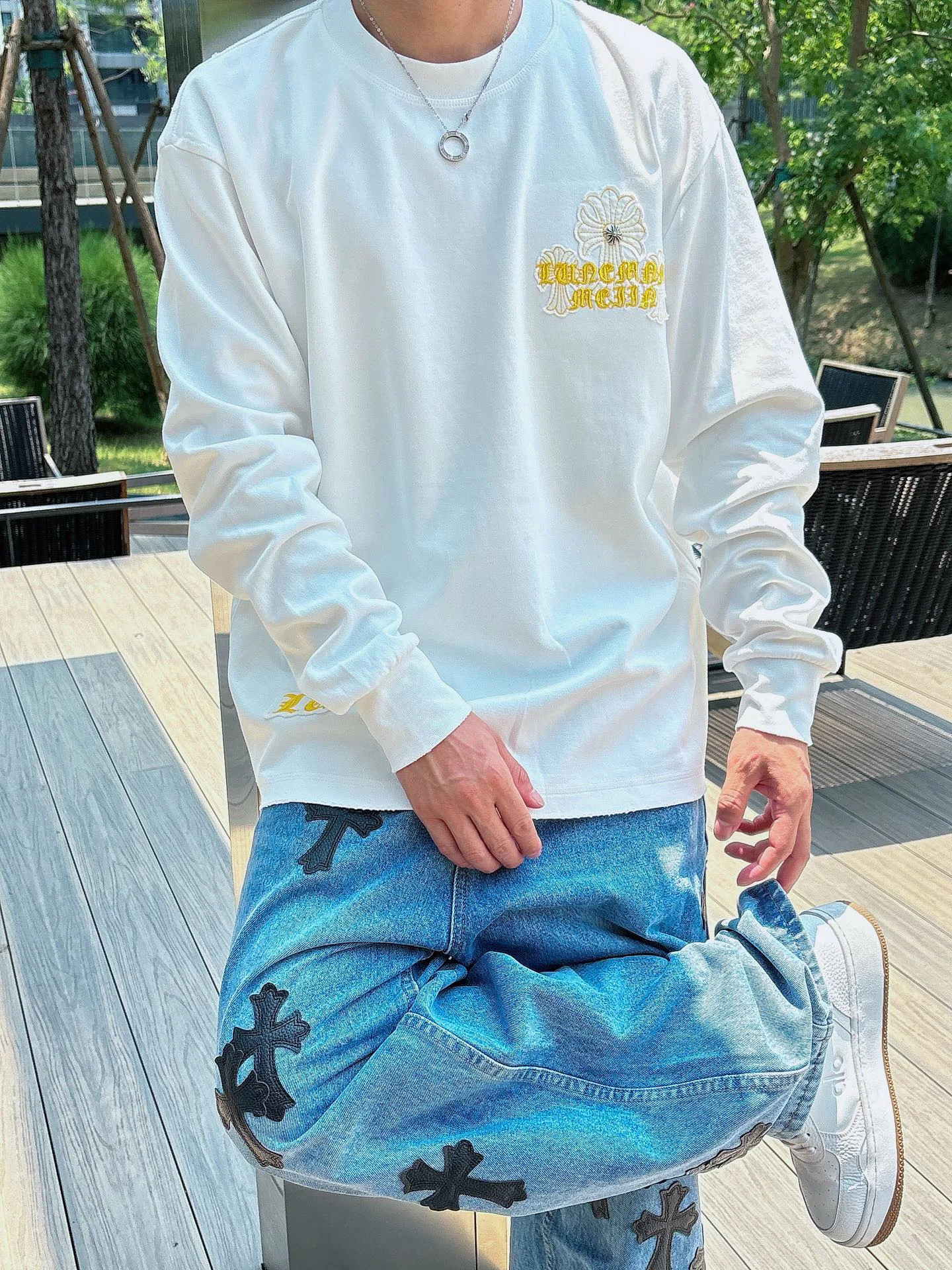 Лонгсливы Мужские Chrome Hearts 1274500