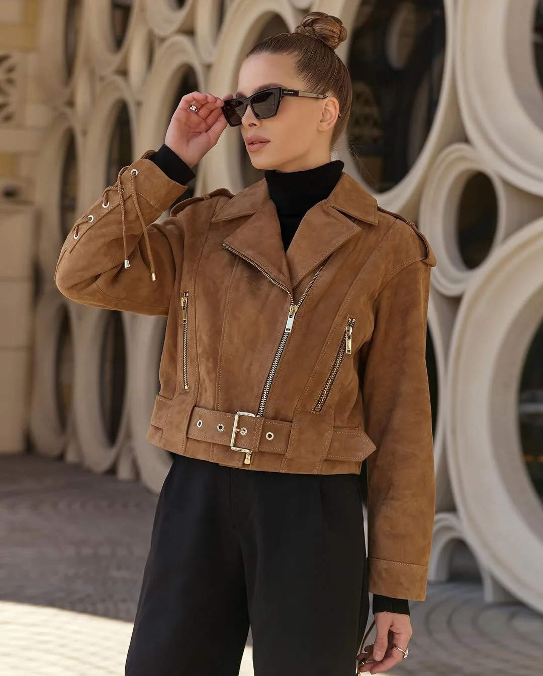 Кожаные Куртки И Дублёнки Женские Saint Laurent 14074