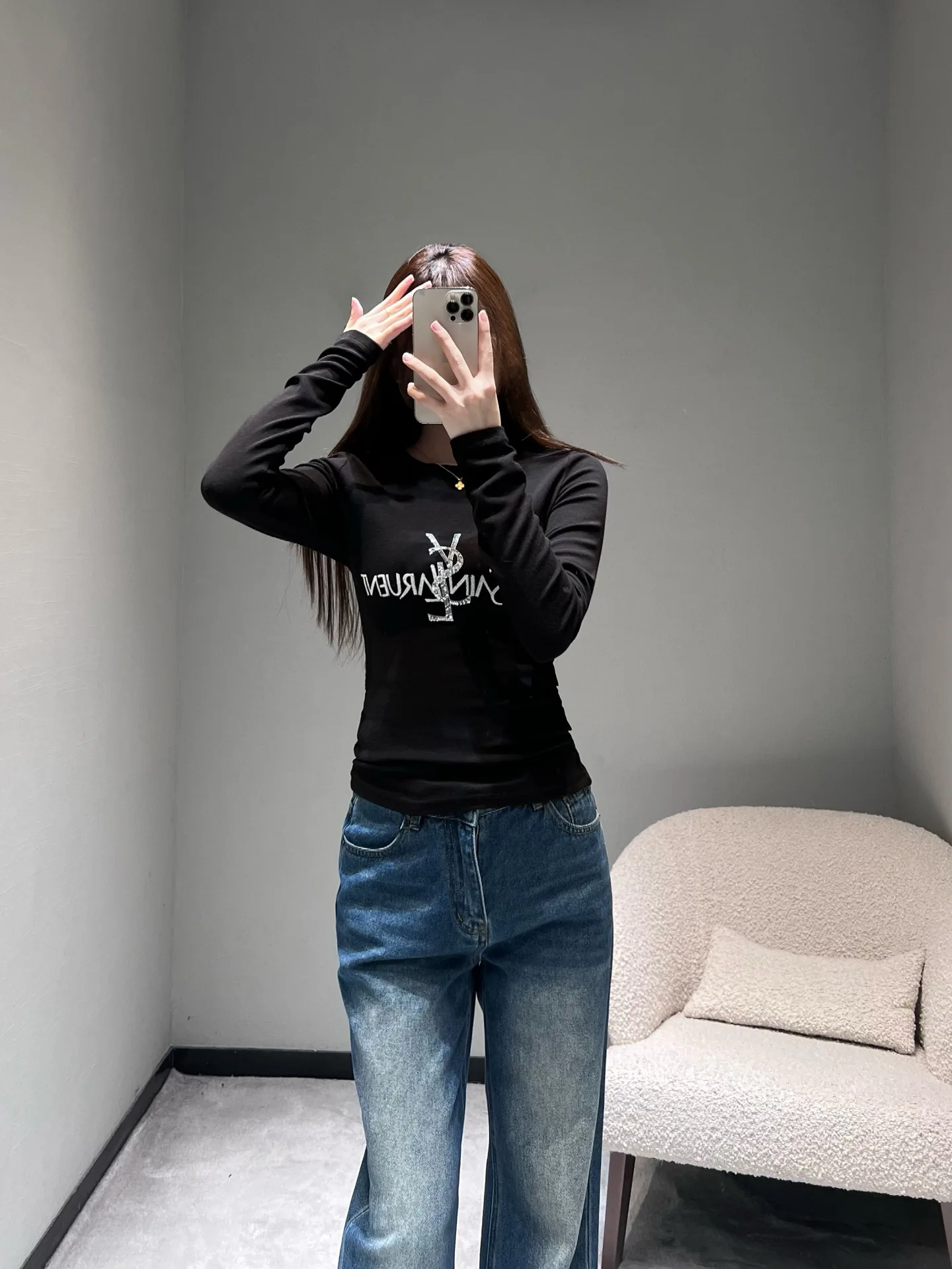 Лонгсливы Женские Saint Laurent 1336719