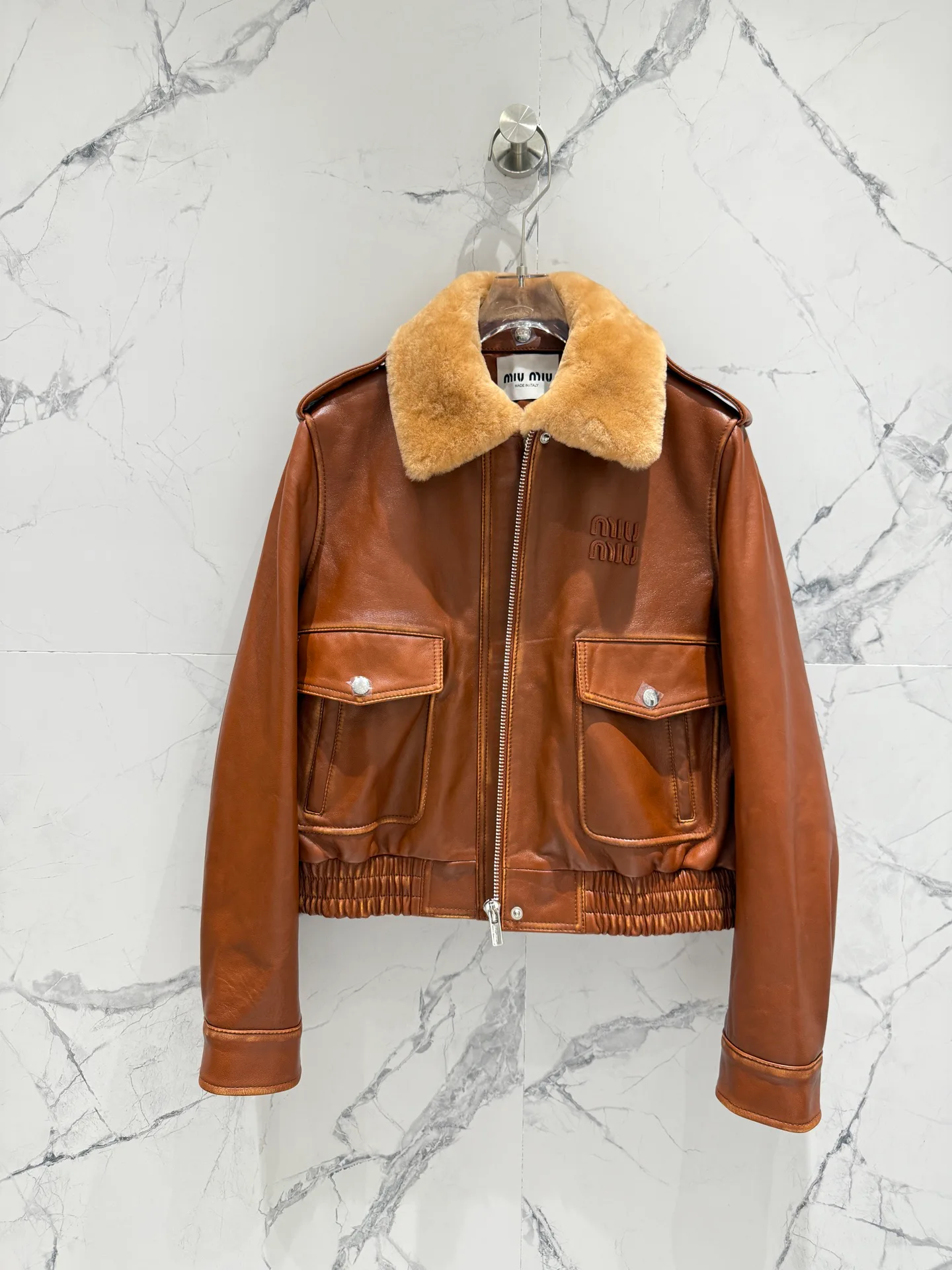 Кожаные Куртки И Дублёнки Женские Miu Miu 3380250