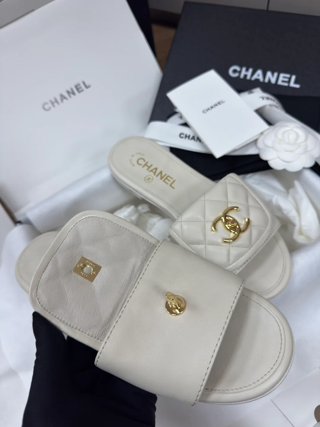 Шлепанцы Женские Chanel 1484125