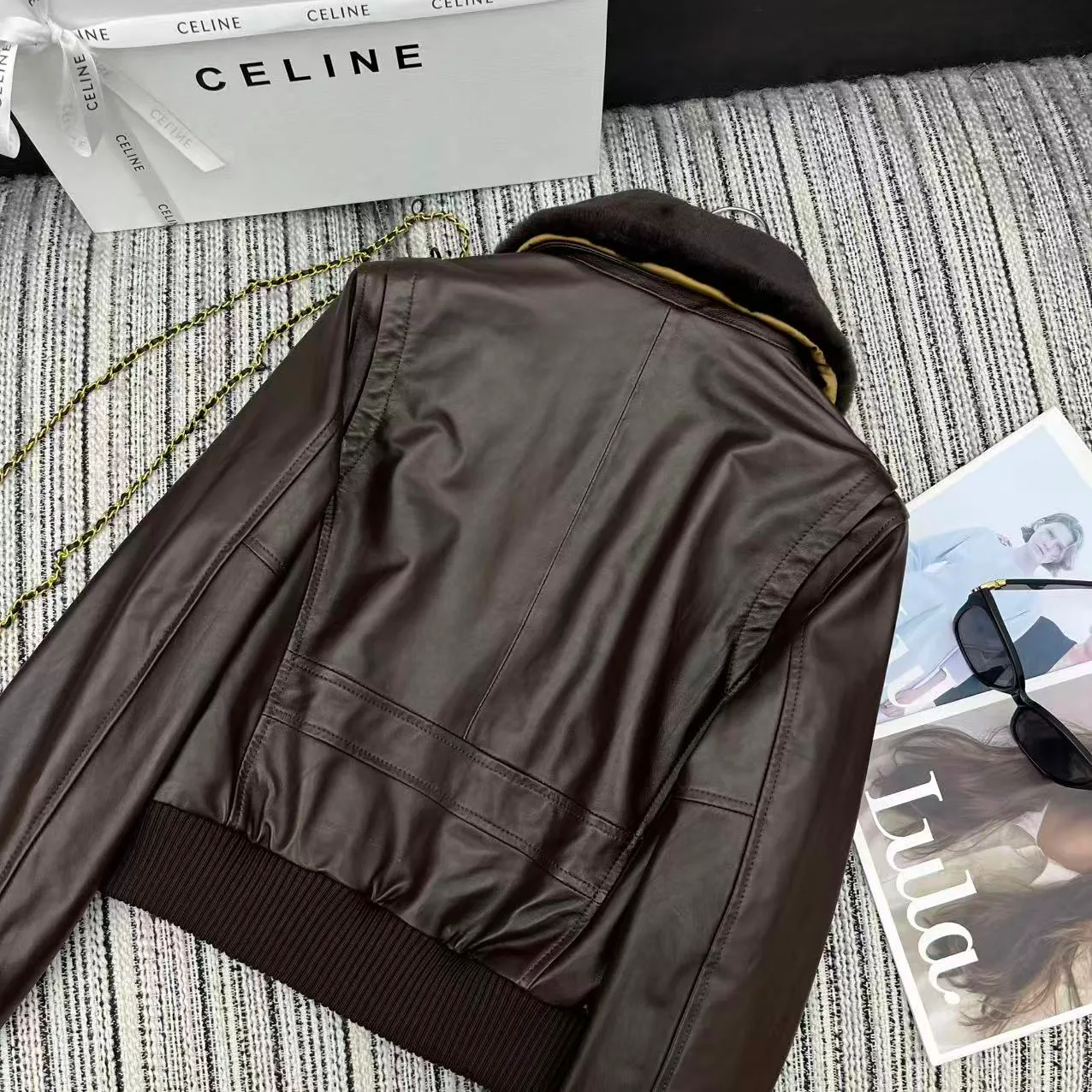 Кожаные Куртки И Дублёнки Женские Celine 578865