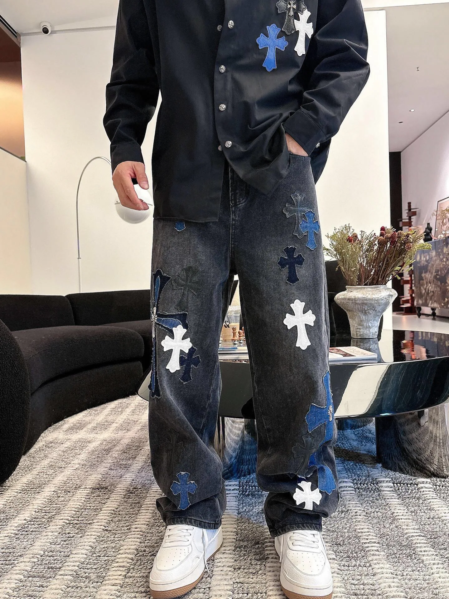 Джинсы Мужские Chrome Hearts 773345