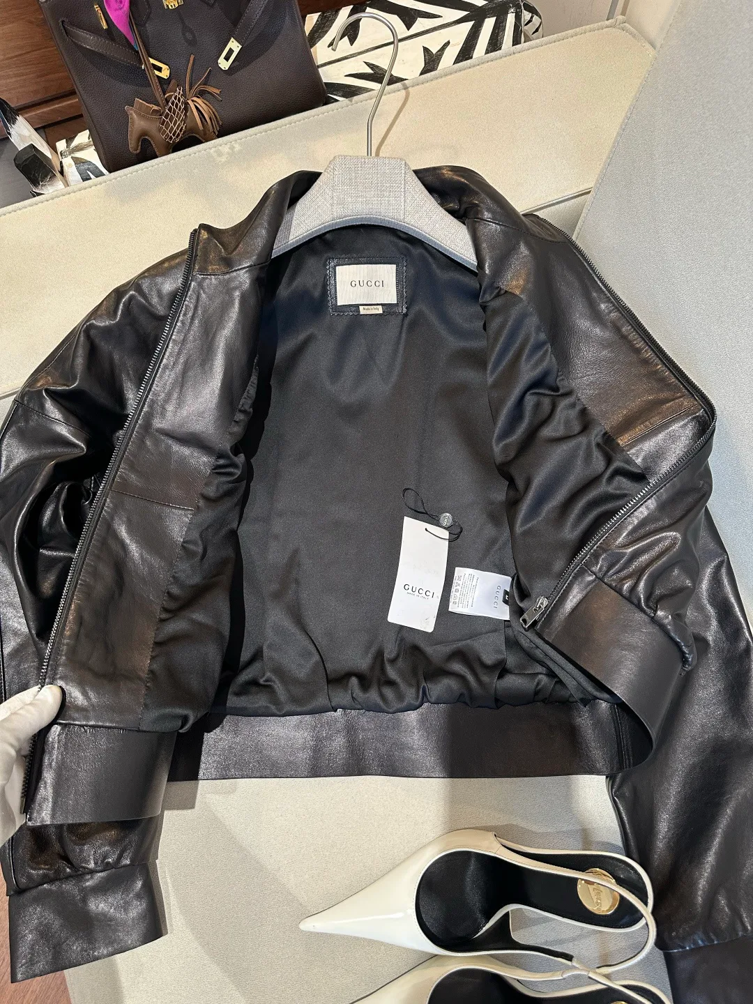 Кожаные Куртки И Дублёнки Женские Gucci 17088787