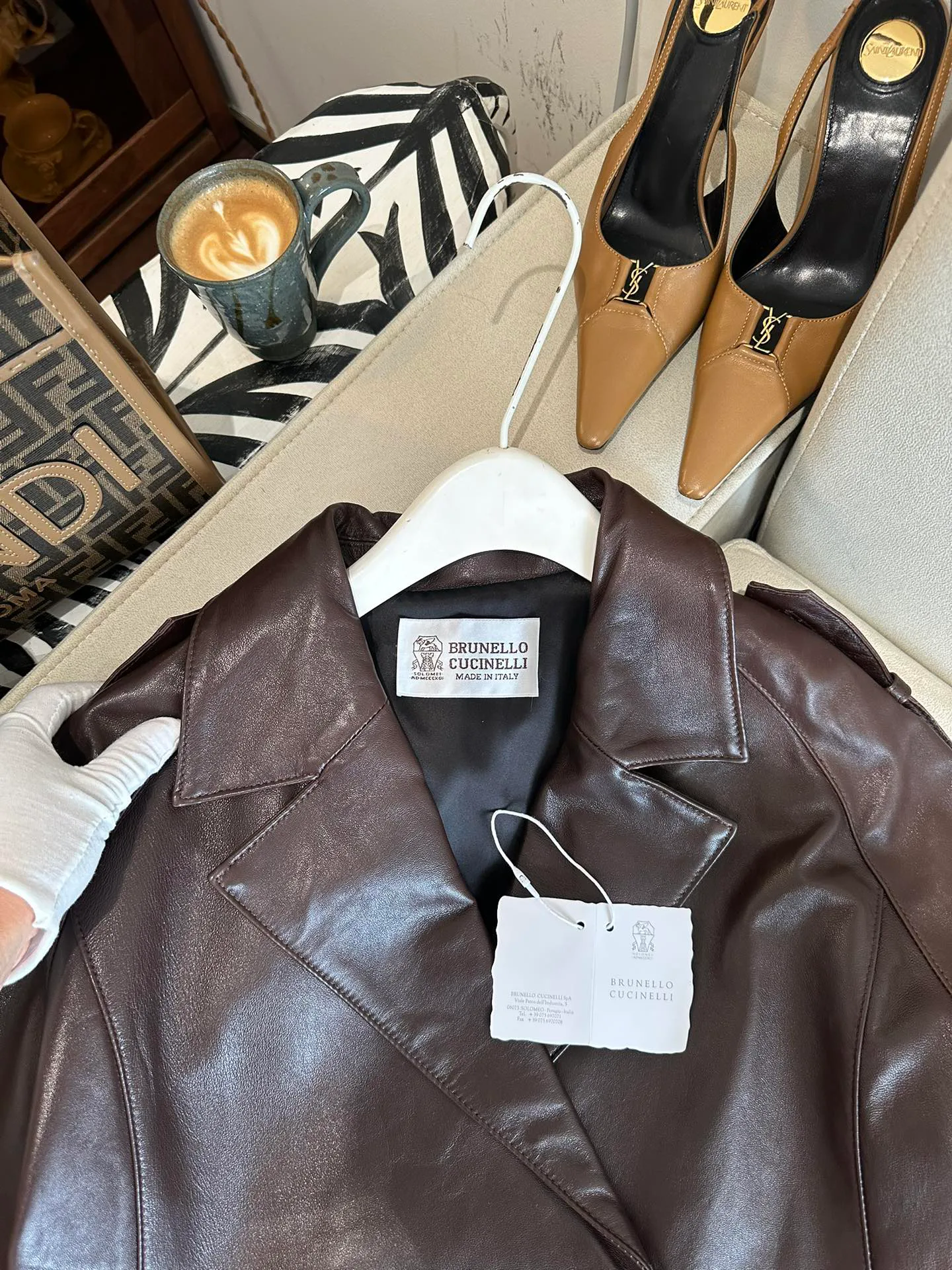 Кожаные Куртки И Дублёнки Женские Brunello Cucinelli 1504903