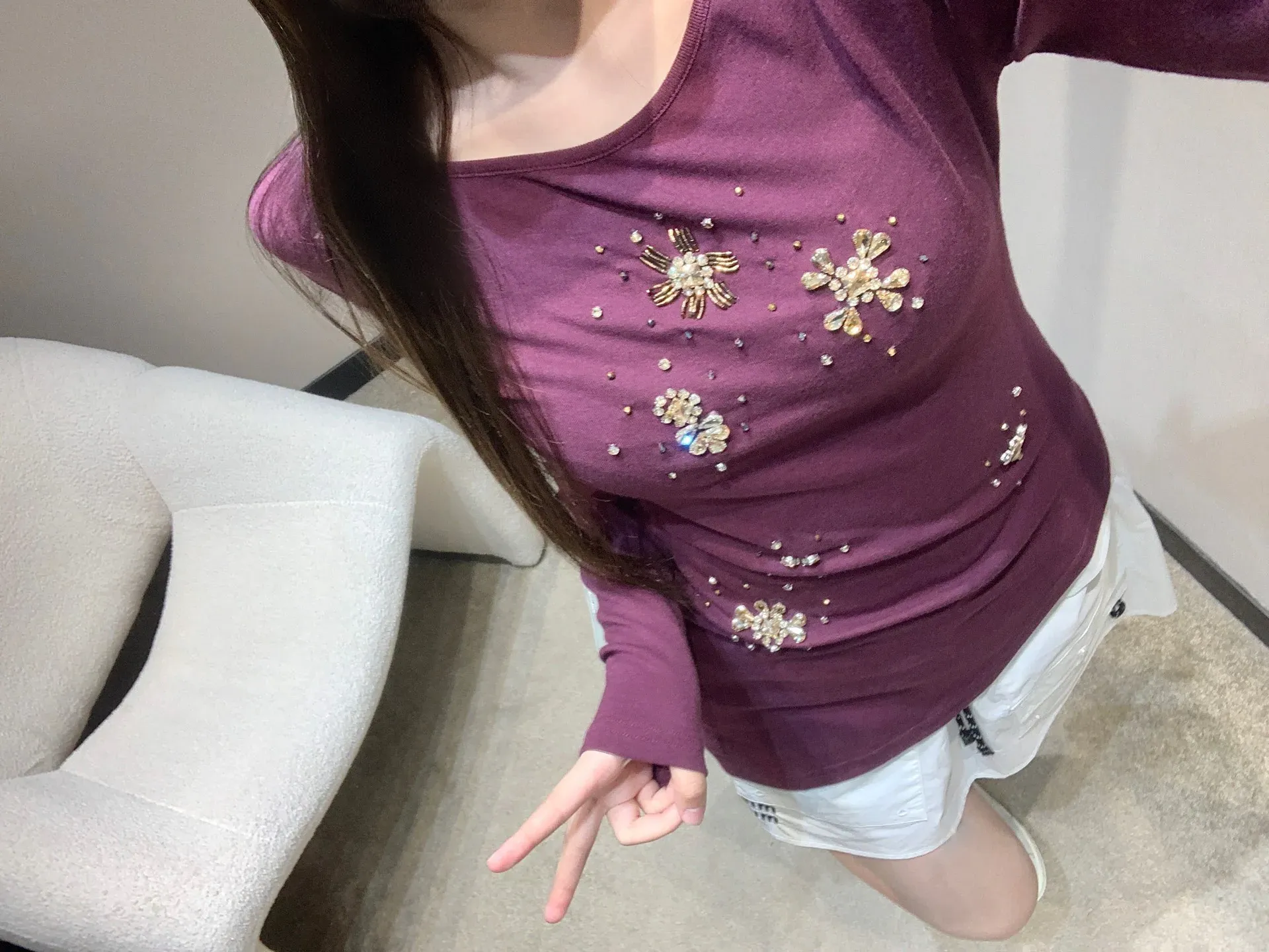 Лонгсливы Женские Miu Miu 4709843