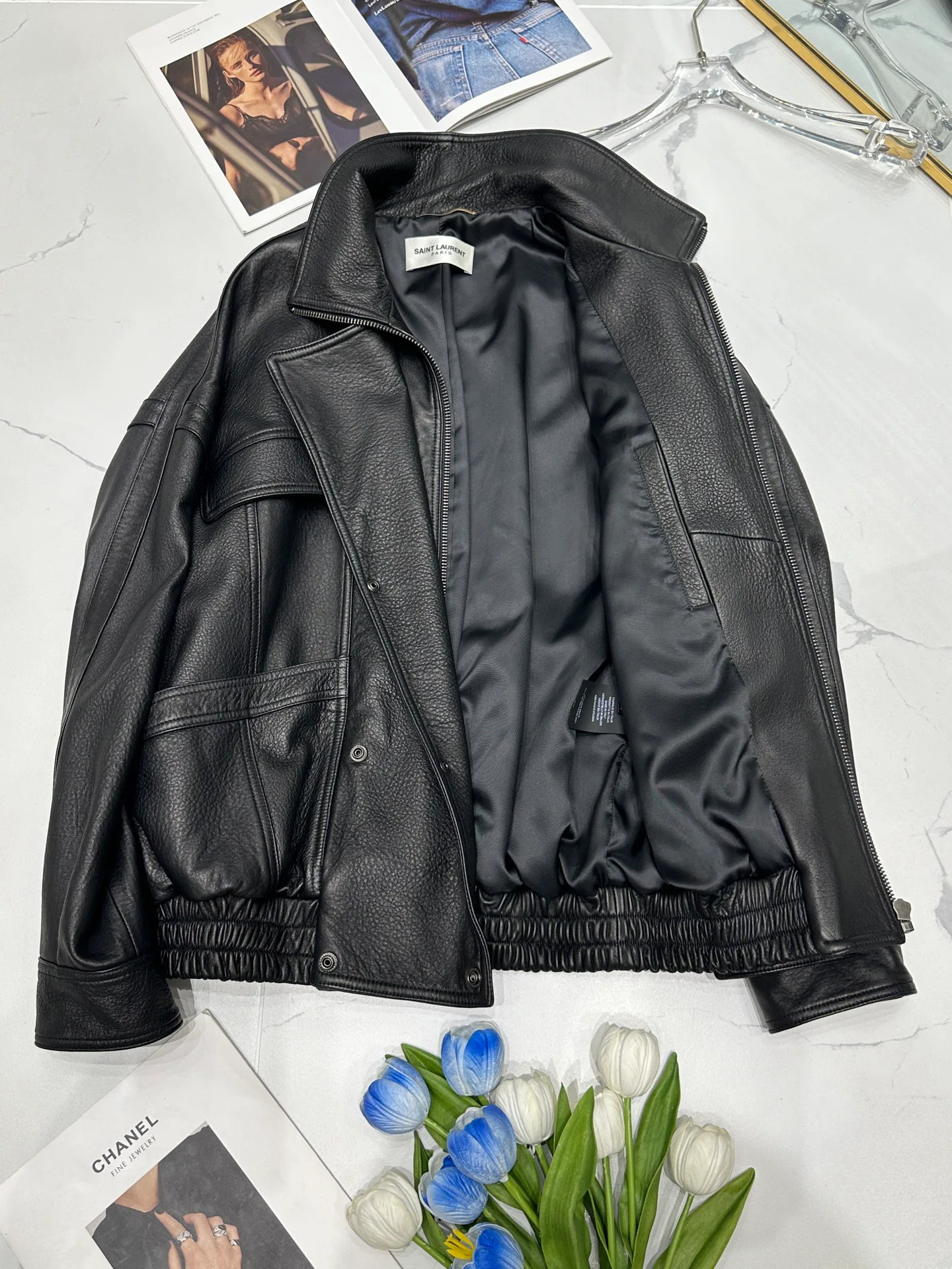 Кожаные Куртки И Дублёнки Женские Saint Laurent 11544766