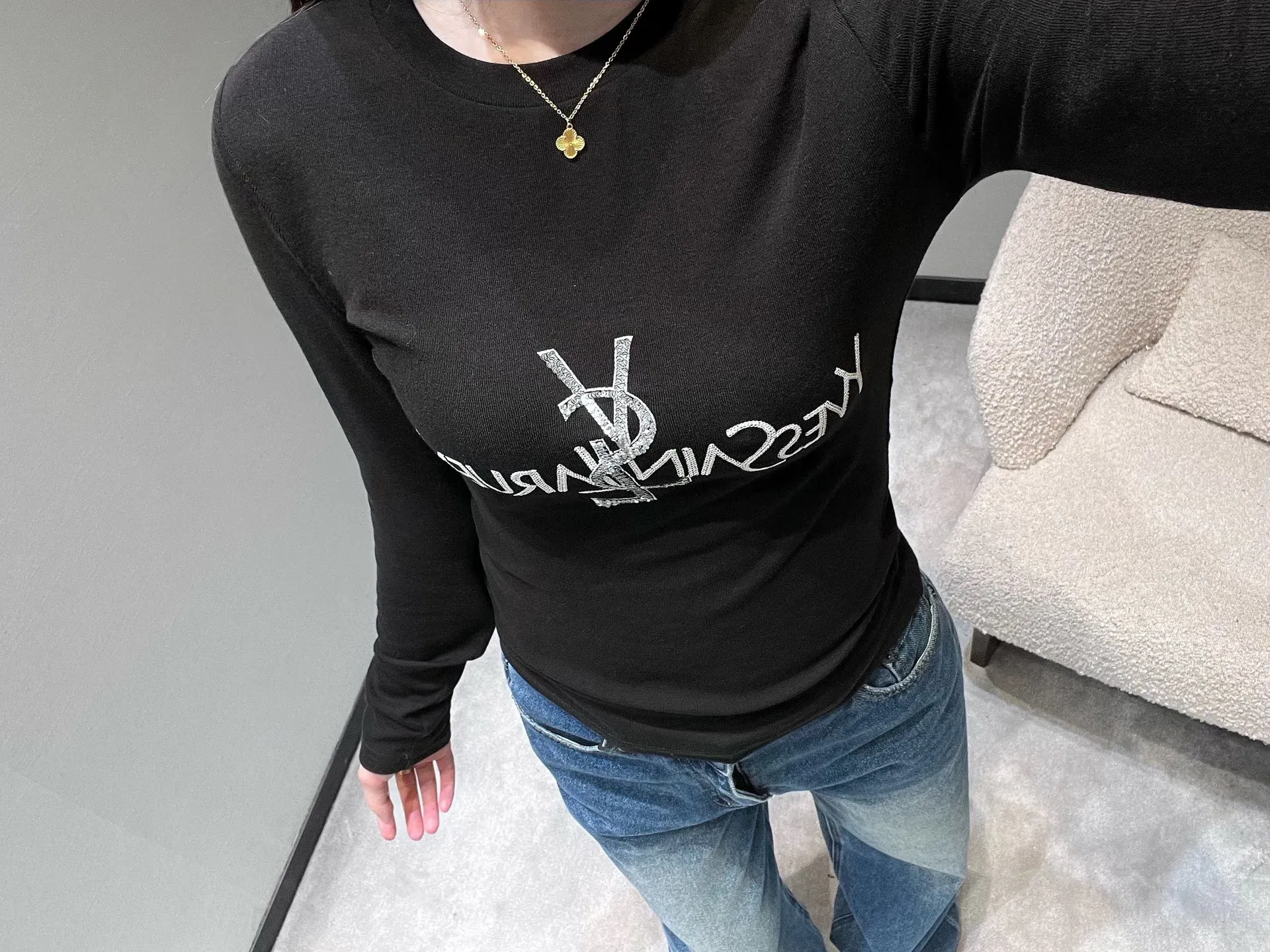Лонгсливы Женские Saint Laurent 1336719