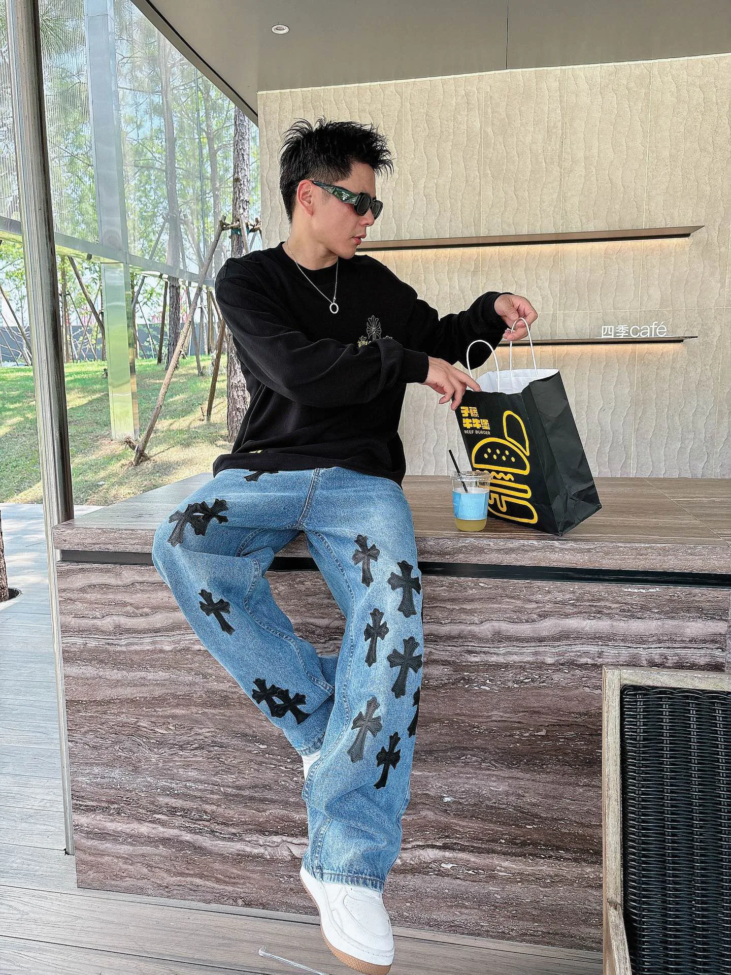 Лонгсливы Мужские Chrome Hearts 1274501