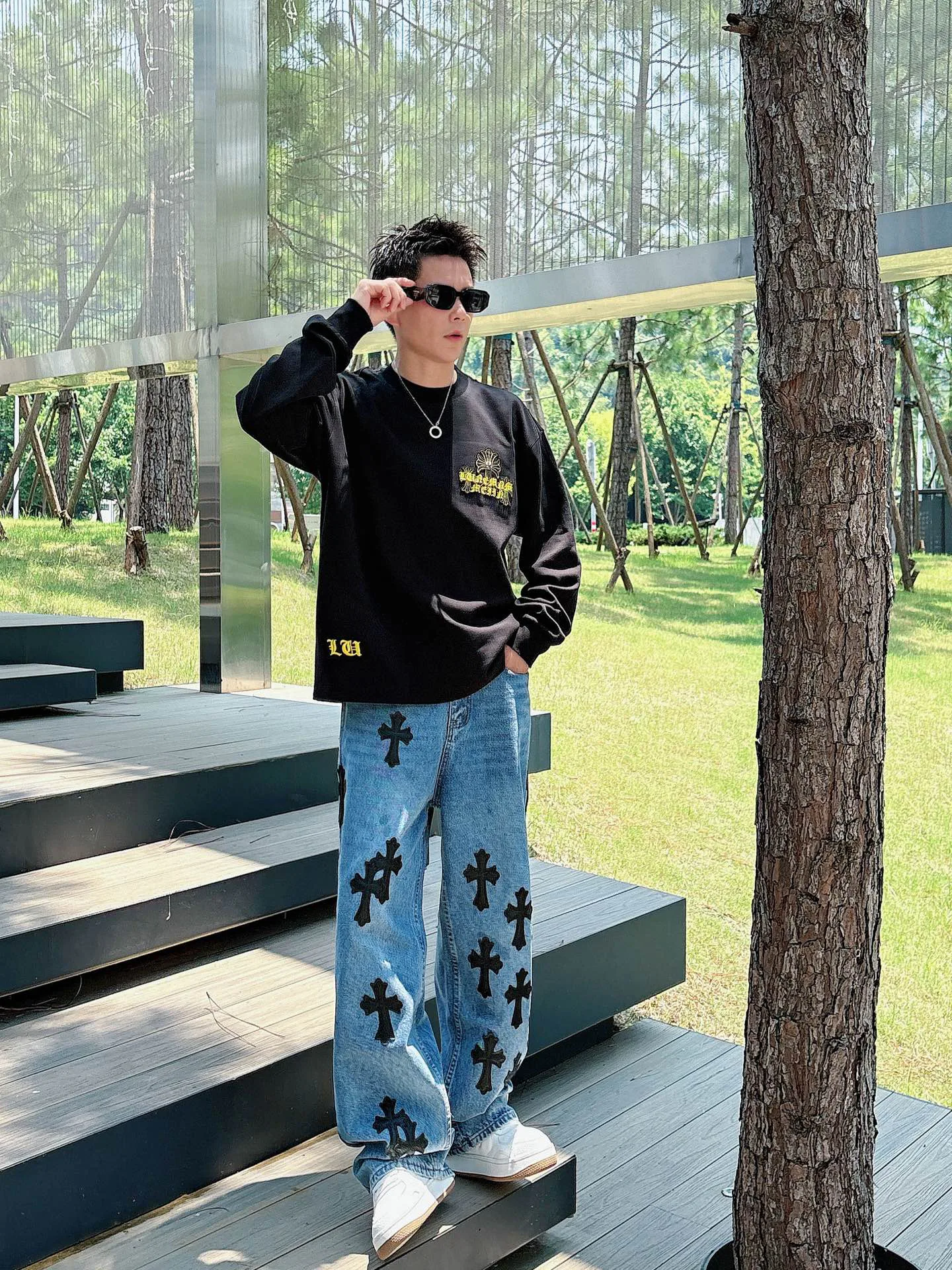 Лонгсливы Мужские Chrome Hearts 1274501