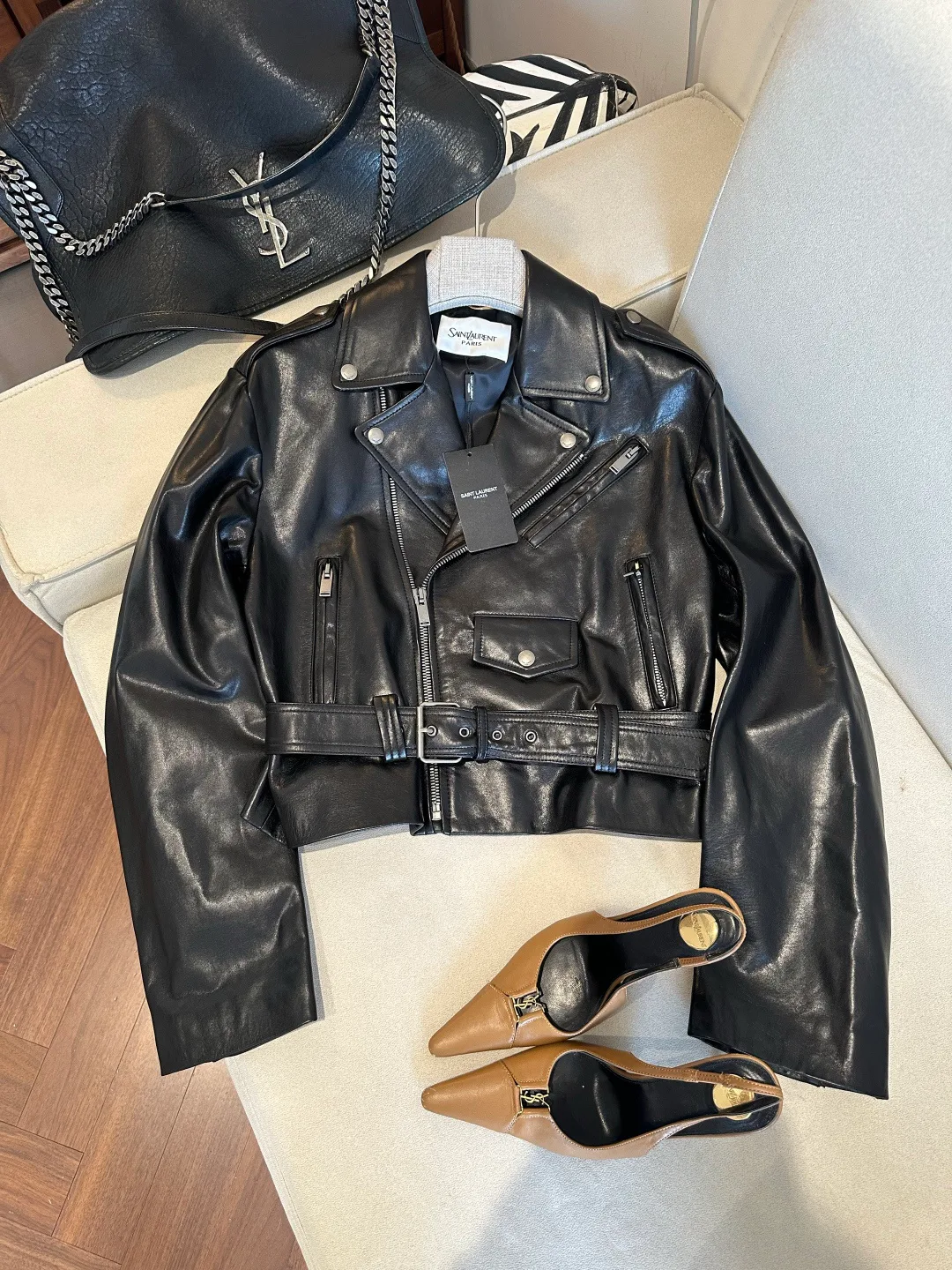 Кожаные Куртки И Дублёнки Женские Saint Laurent 18563050
