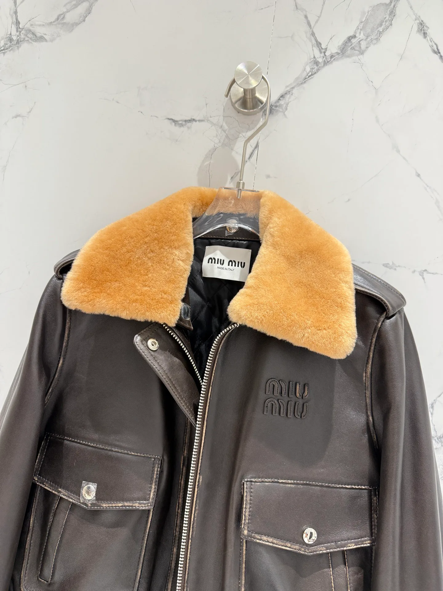 Кожаные Куртки И Дублёнки Женские Miu Miu 3380256