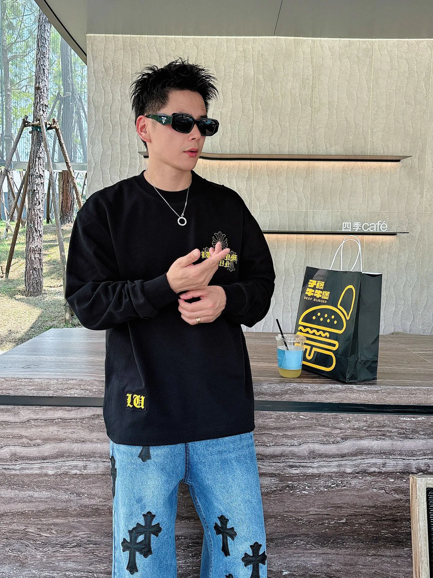 Лонгсливы Мужские Chrome Hearts 1274501