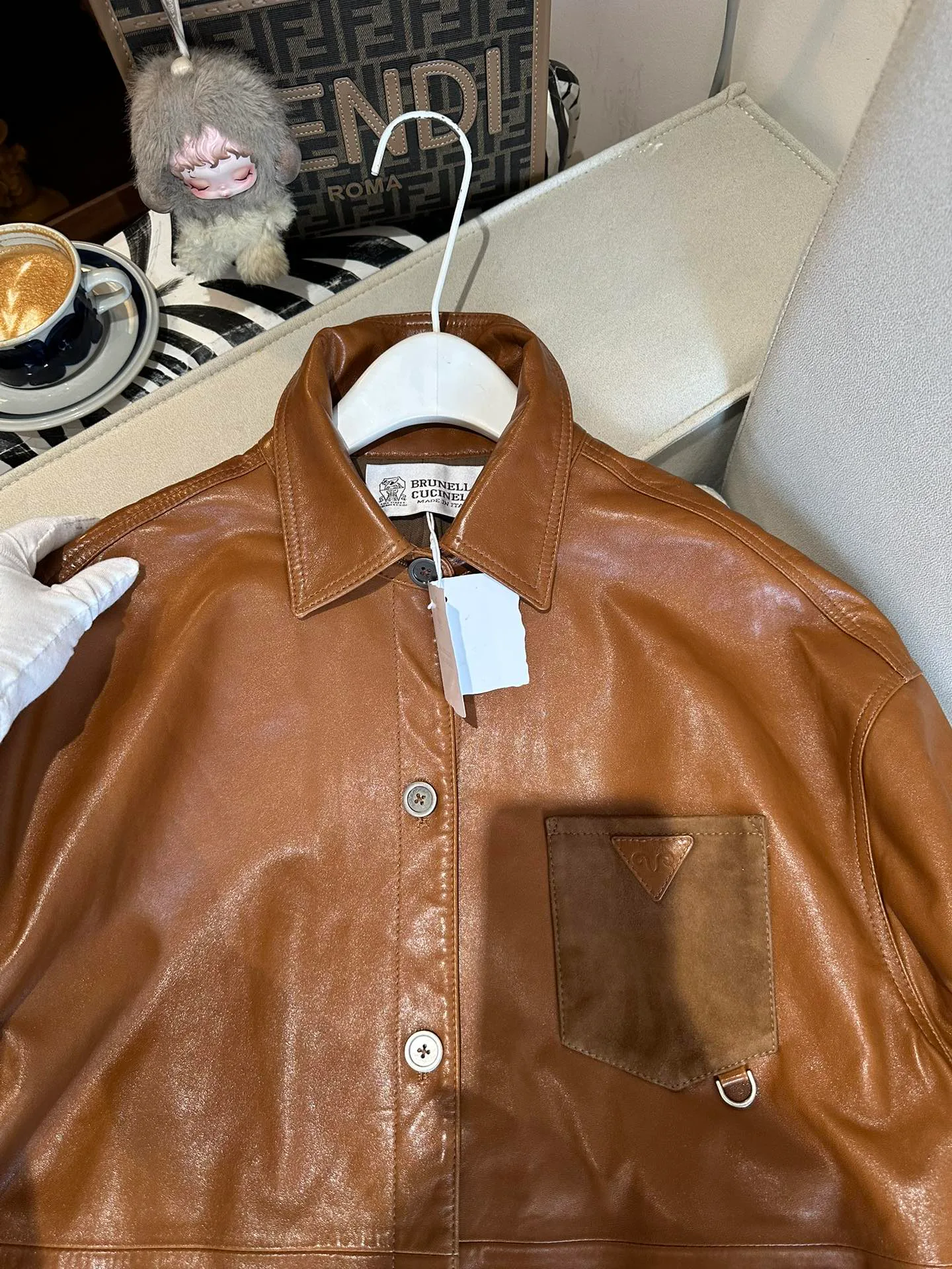 Кожаные Куртки И Дублёнки Женские Brunello Cucinelli 10817691