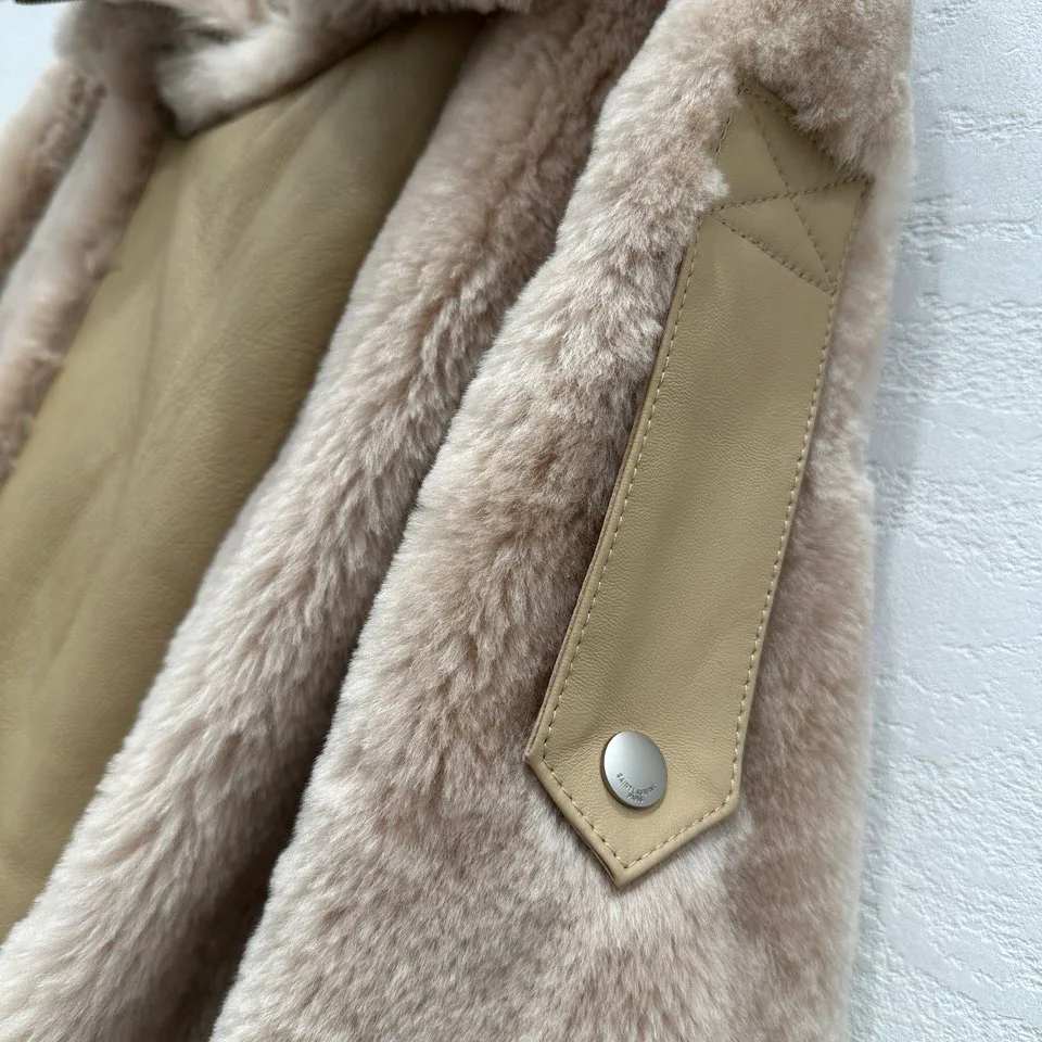 Кожаные Куртки И Дублёнки Женские Saint Laurent 558839