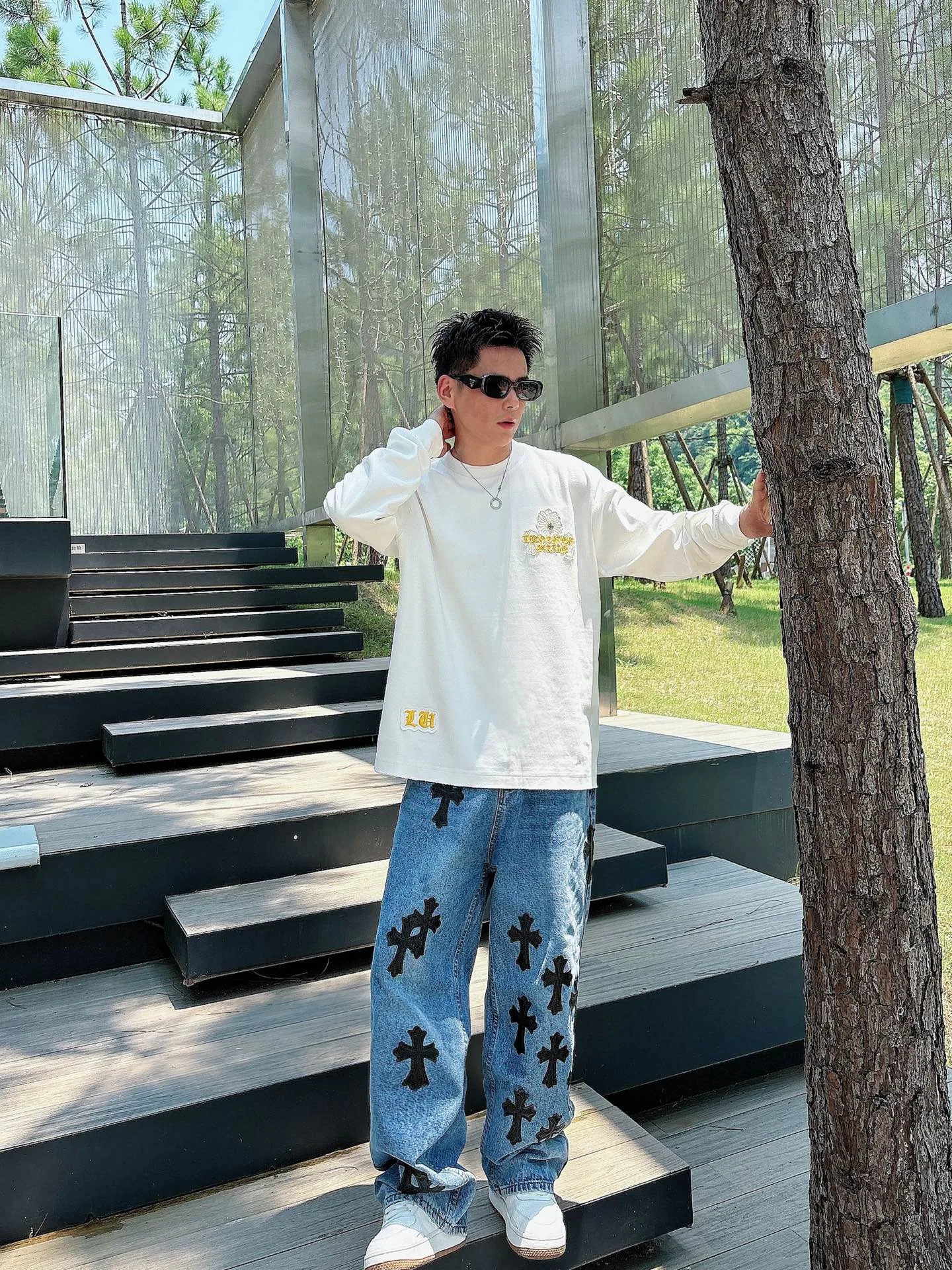 Лонгсливы Мужские Chrome Hearts 1274500