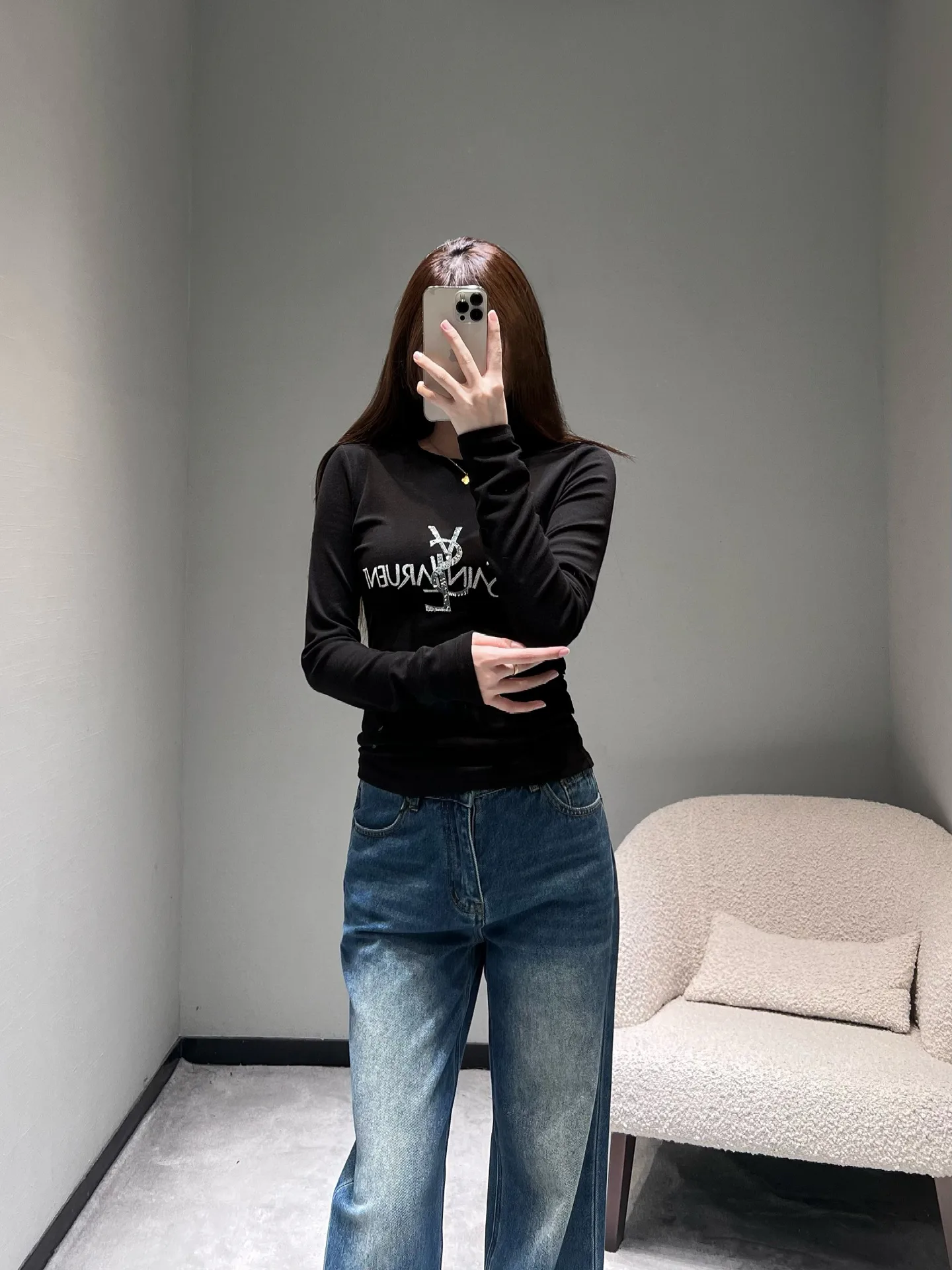 Лонгсливы Женские Saint Laurent 1336719