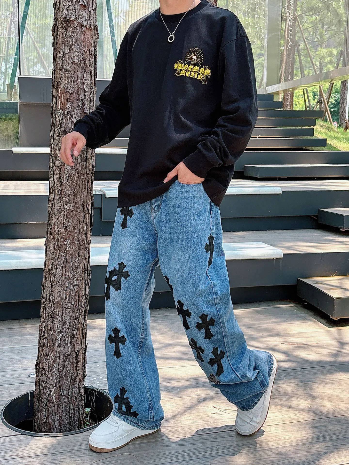 Лонгсливы Мужские Chrome Hearts 1274501