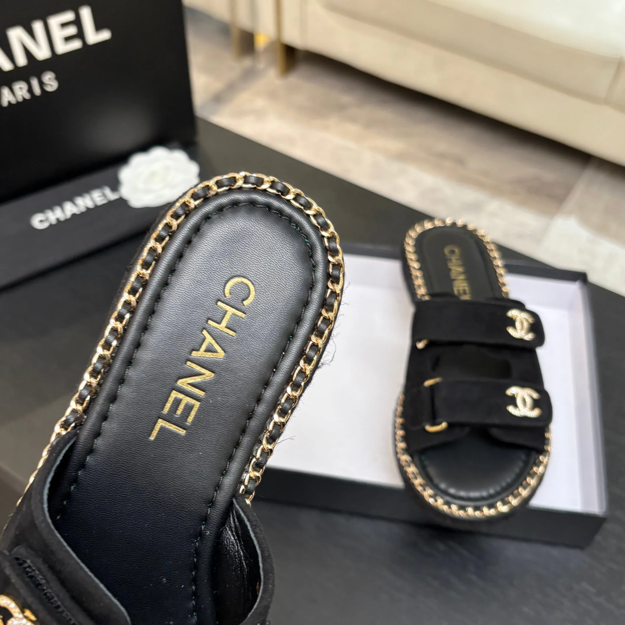 Шлепанцы Женские Chanel 2578926