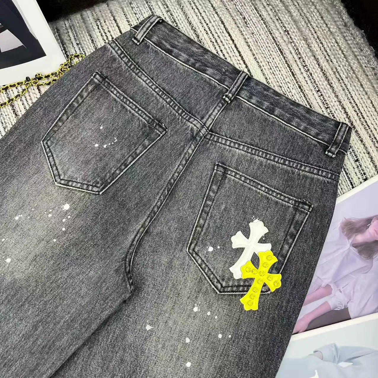 Джинсы Женские Chrome Hearts 60012