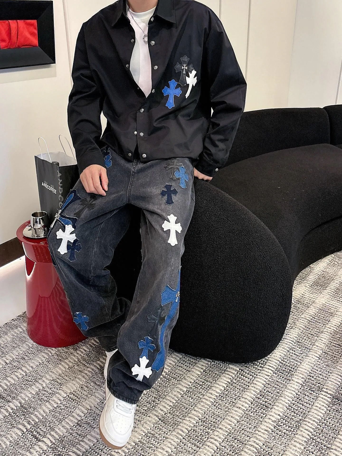 Джинсы Мужские Chrome Hearts 773345