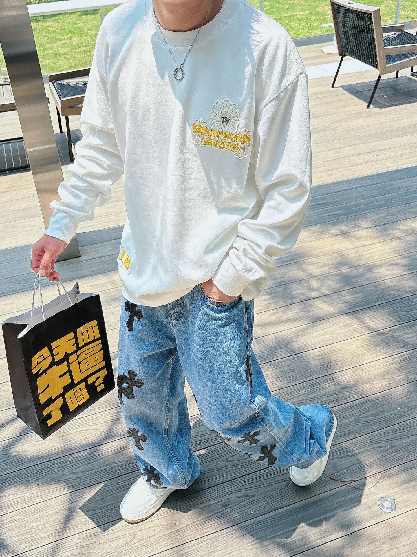 Лонгсливы Мужские Chrome Hearts 1274500