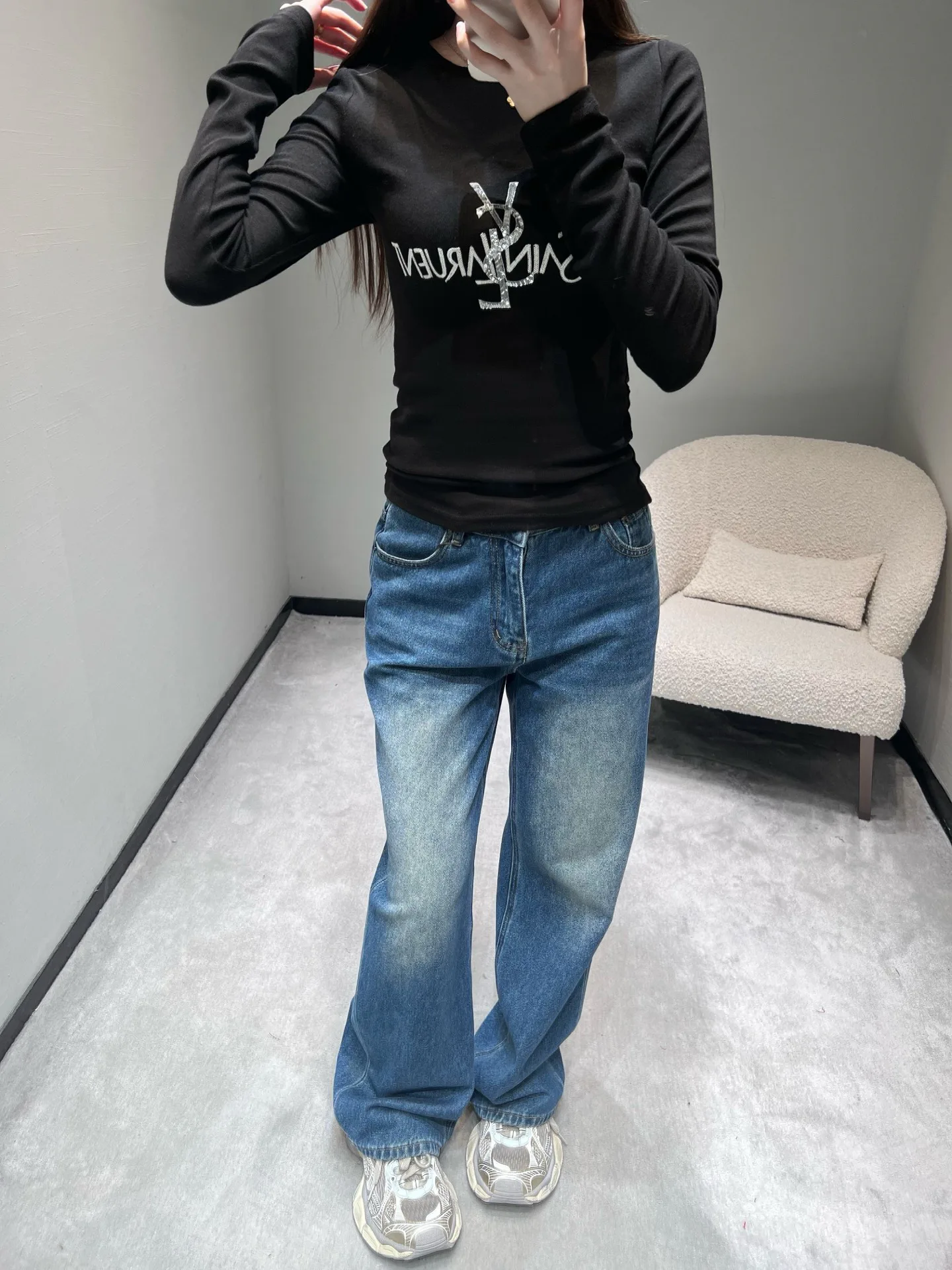 Лонгсливы Женские Saint Laurent 1336719