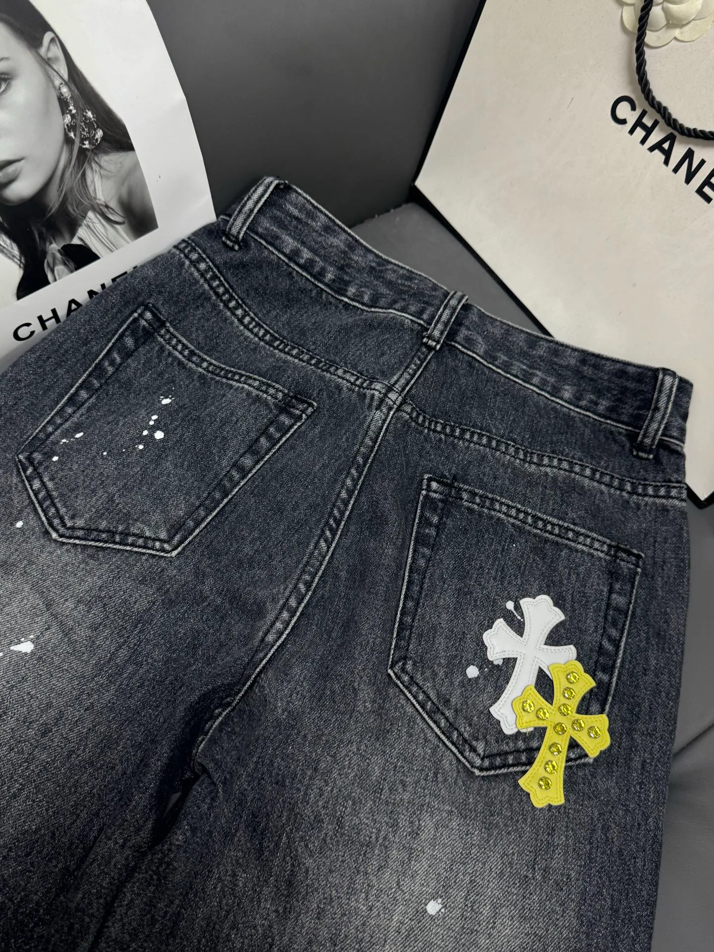 Джинсы Женские Chrome Hearts 80521