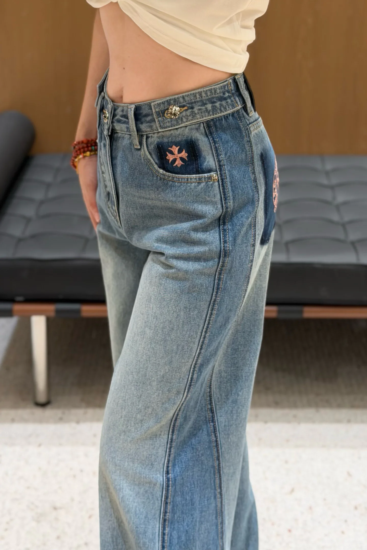 Джинсы Женские Chrome Hearts 1762759